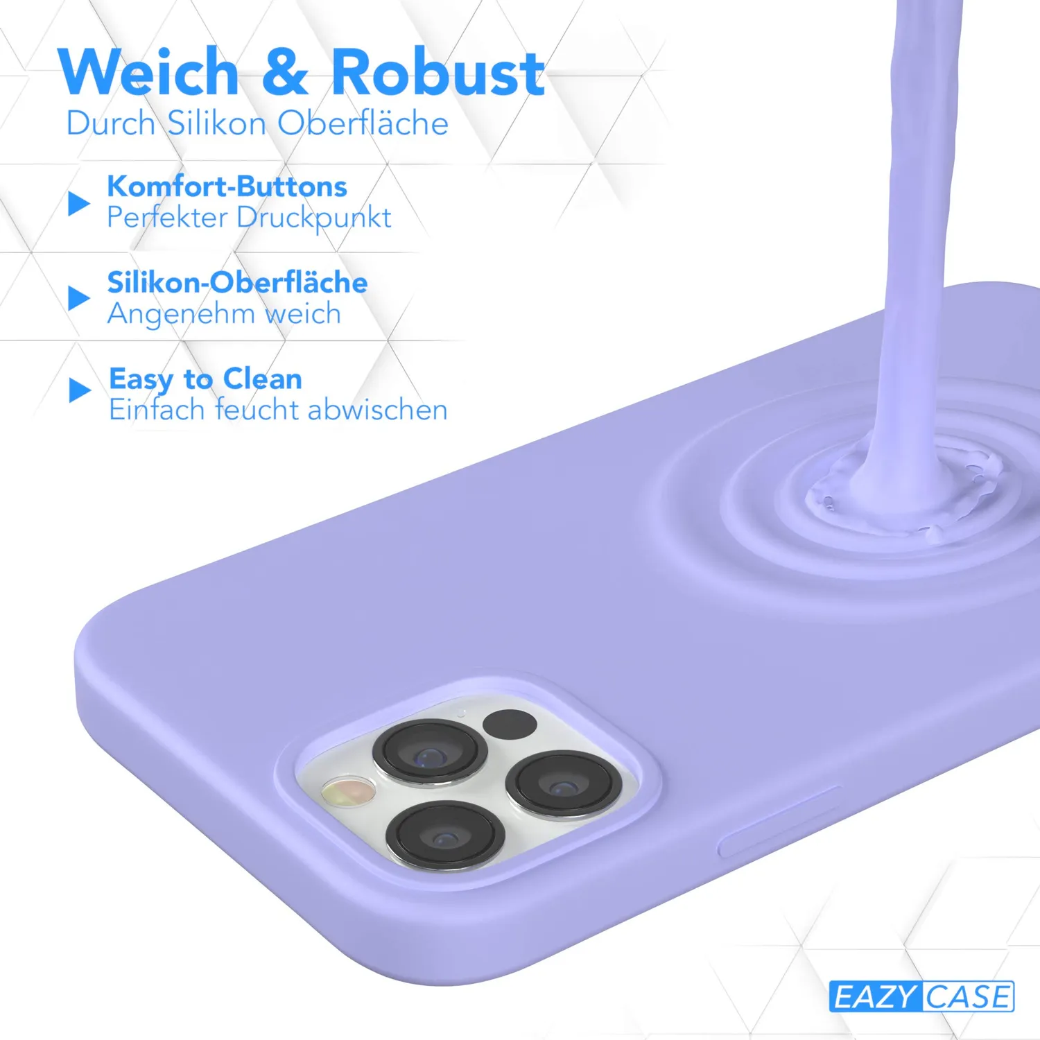 EAZY CASE Premium Silikon iPhone 12 Handyhülle Lavendel Lila matt