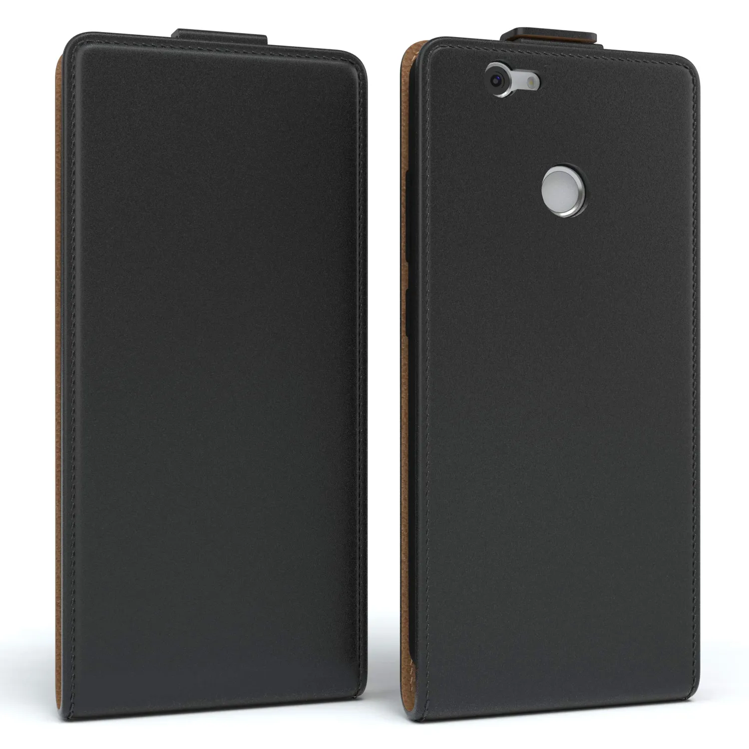 EAZY CASE Huawei Nova Klapphülle Schwarz Flipcase Kunstleder