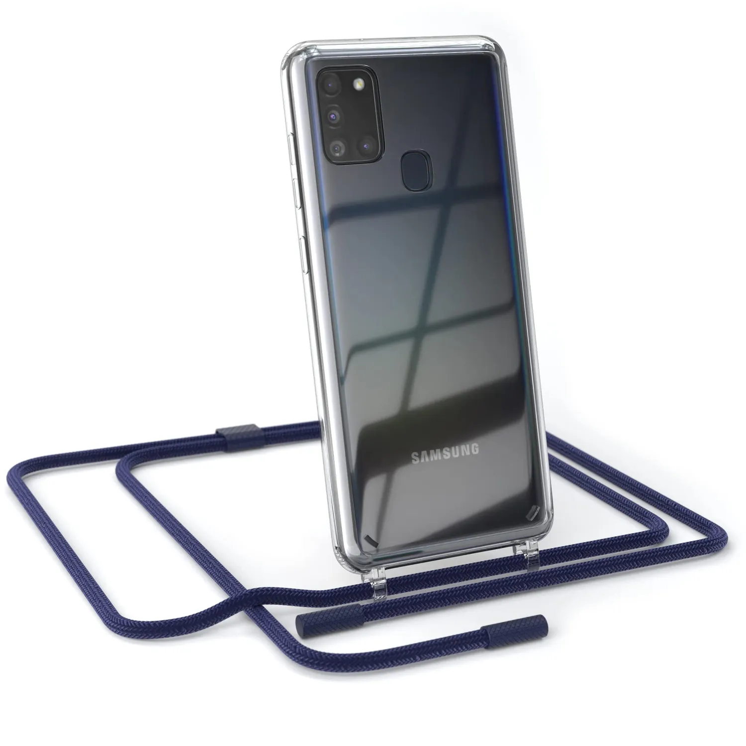 EAZY CASE Galaxy A21s Handykette Beere Rope transparent