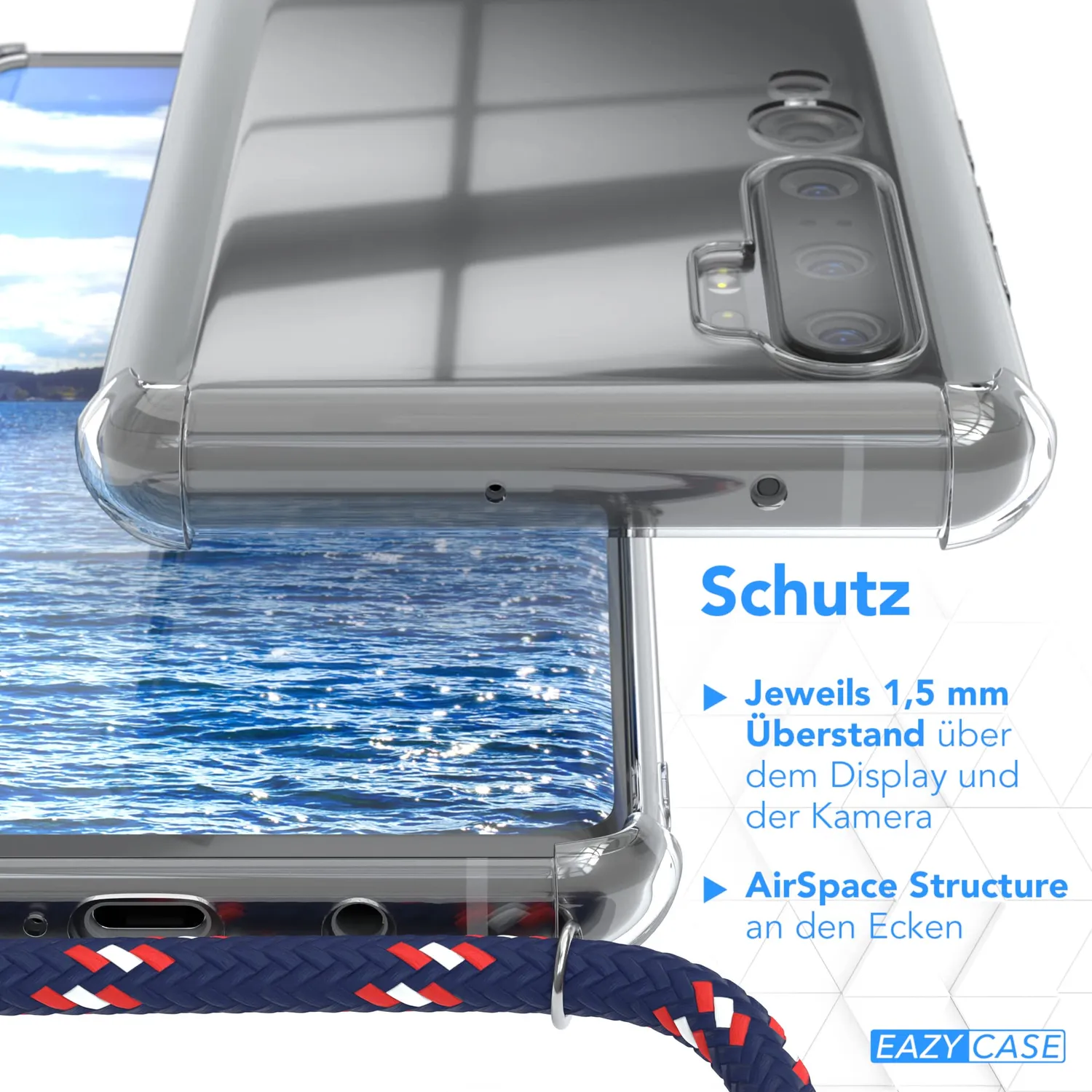 EAZY CASE Mi Note 10 Handykette Navy Camouflage
