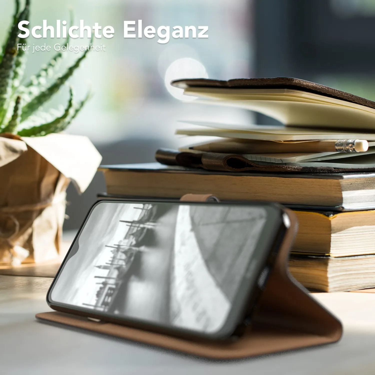 EAZY CASE Redmi 8a Klapphülle Schwarz Kartenfach