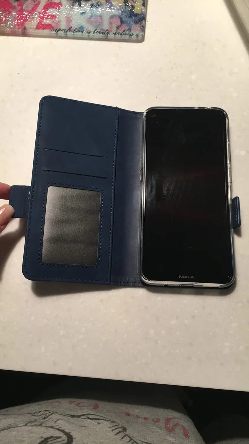 YATWIN Nokia 5.4 Klapphülle Blau Leder mit Magnet