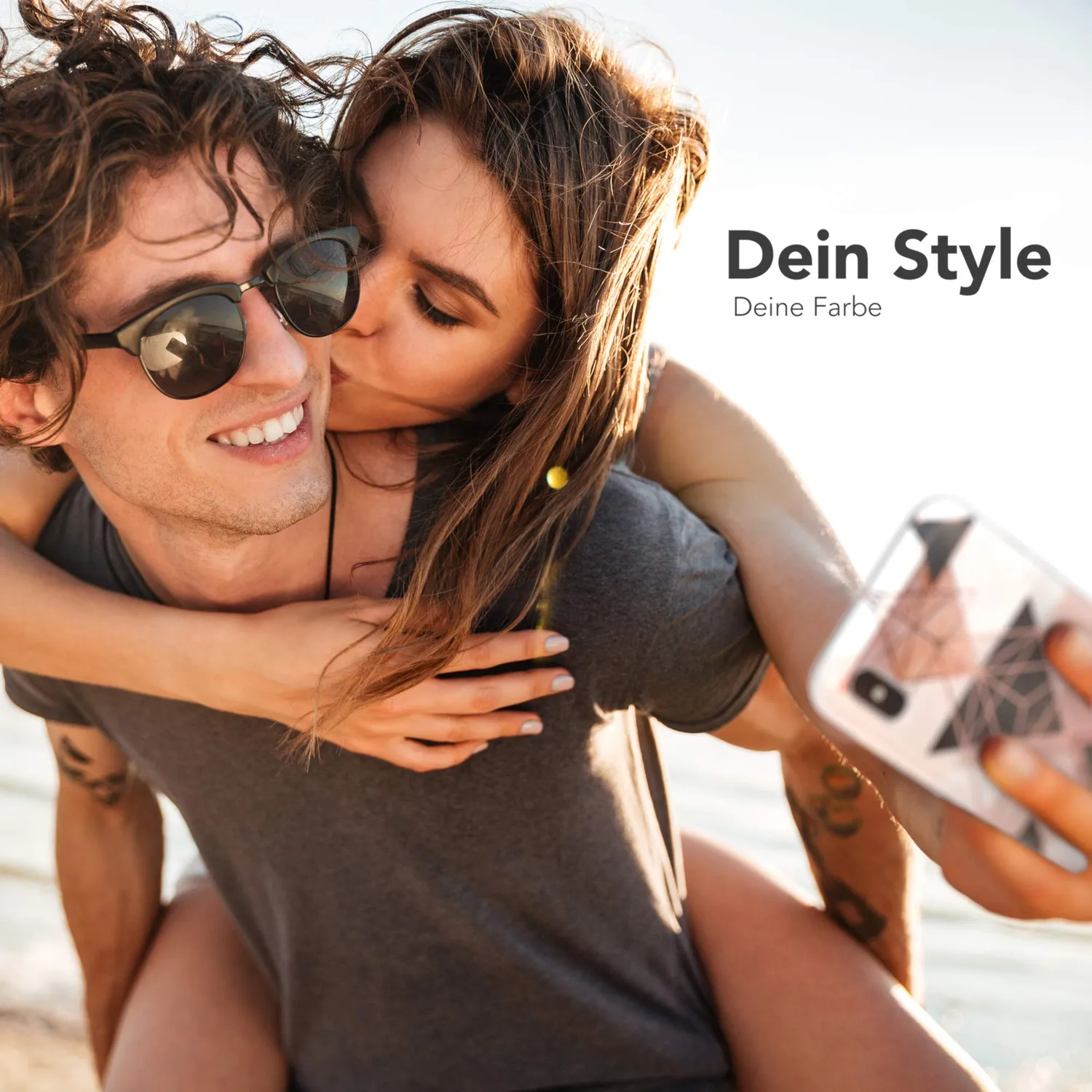 EAZY CASE iPhone XS Max Silikonhülle Geometrie Rosabraun