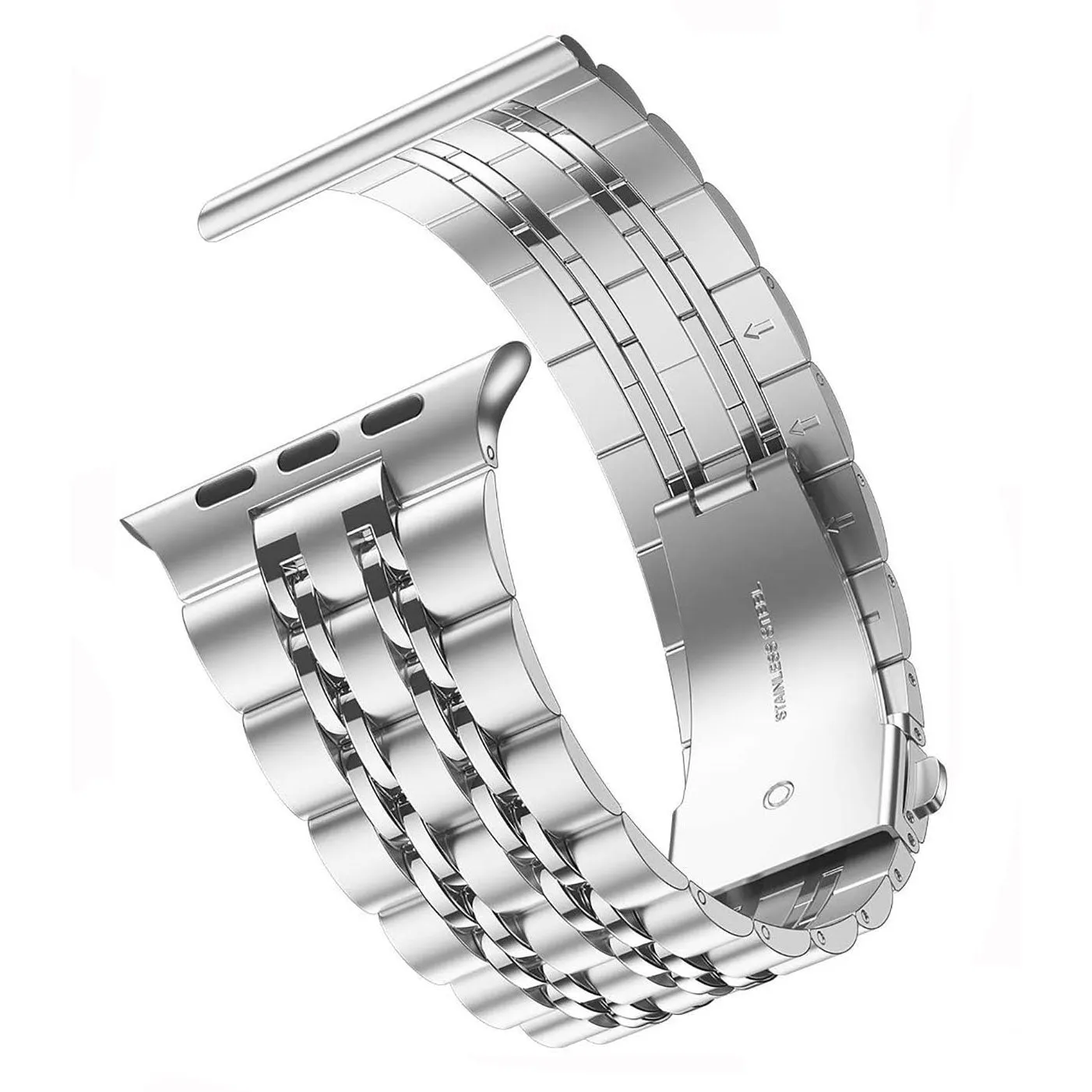 arktis Classic Gliederarmband Apple Watch 44mm Silber Edelstahl
