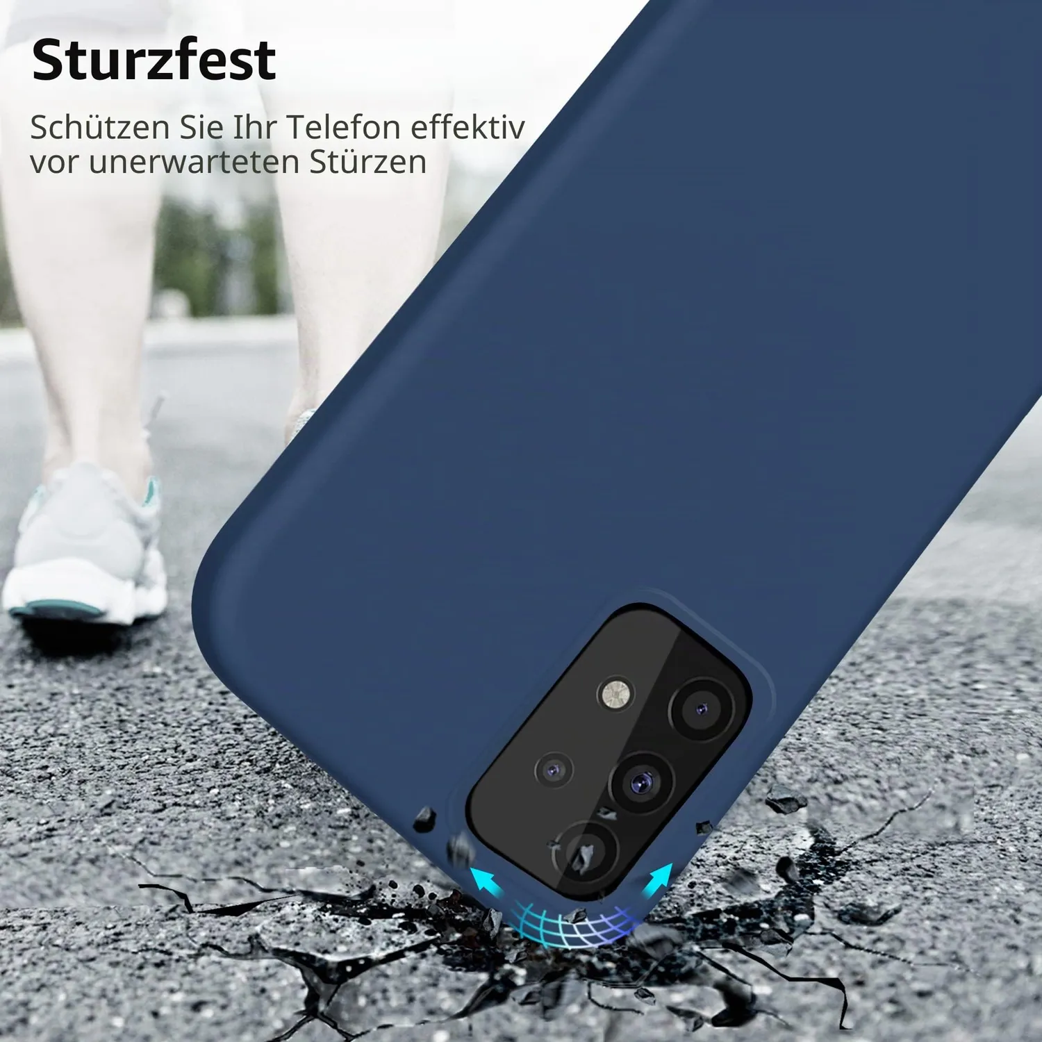 YATWIN Galaxy A52 A52s Silikonhülle Blau Kameraschutz