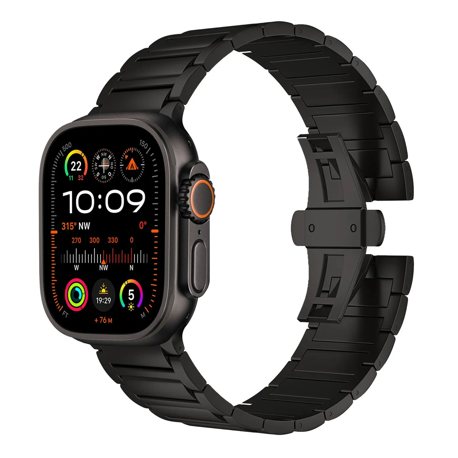 arktisband Raptor Apple Watch Ultra Titanarmband Schwarz 24mm