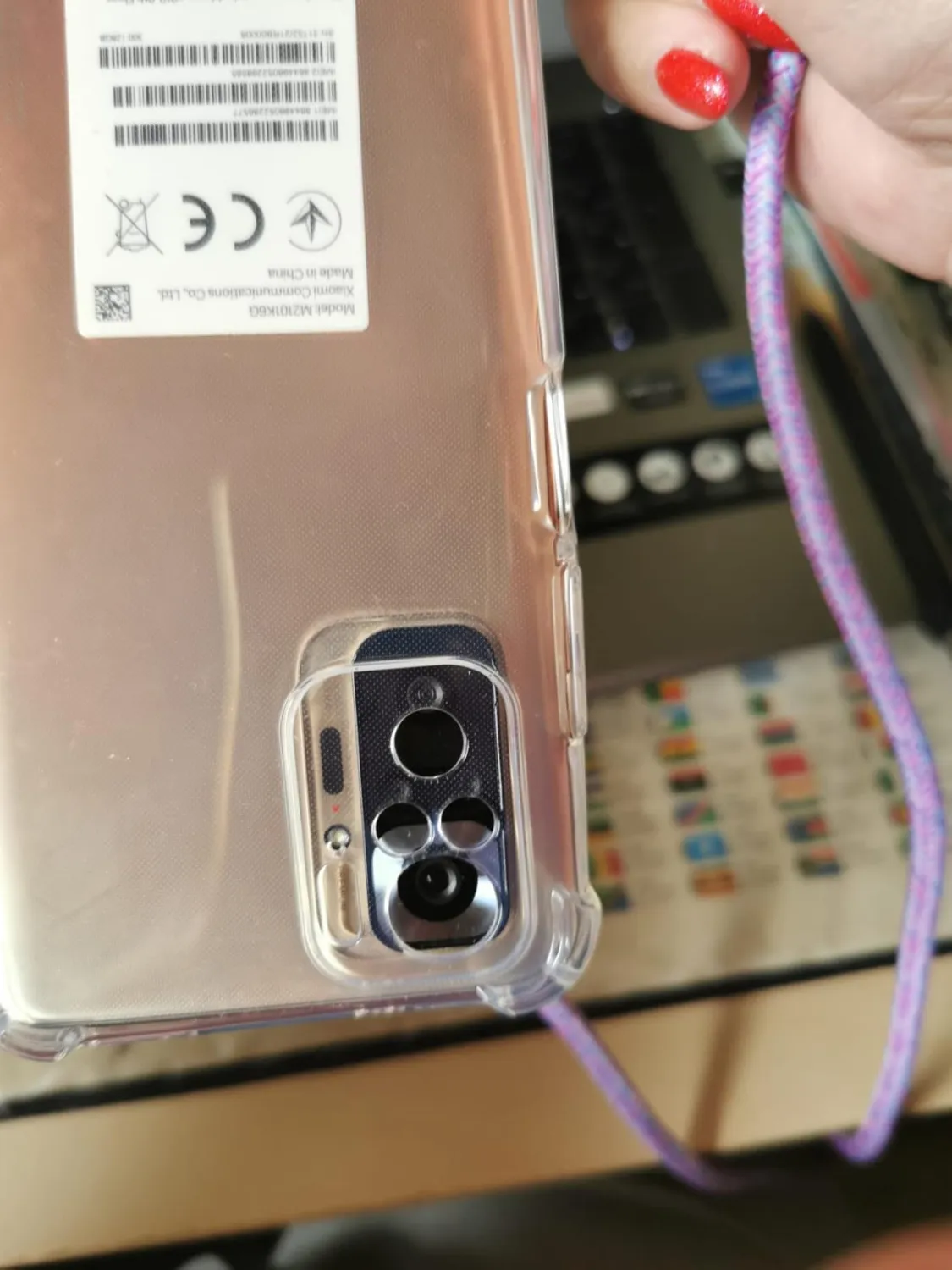 EAZY CASE Redmi Note 10 Handykette Bordeaux Camouflage