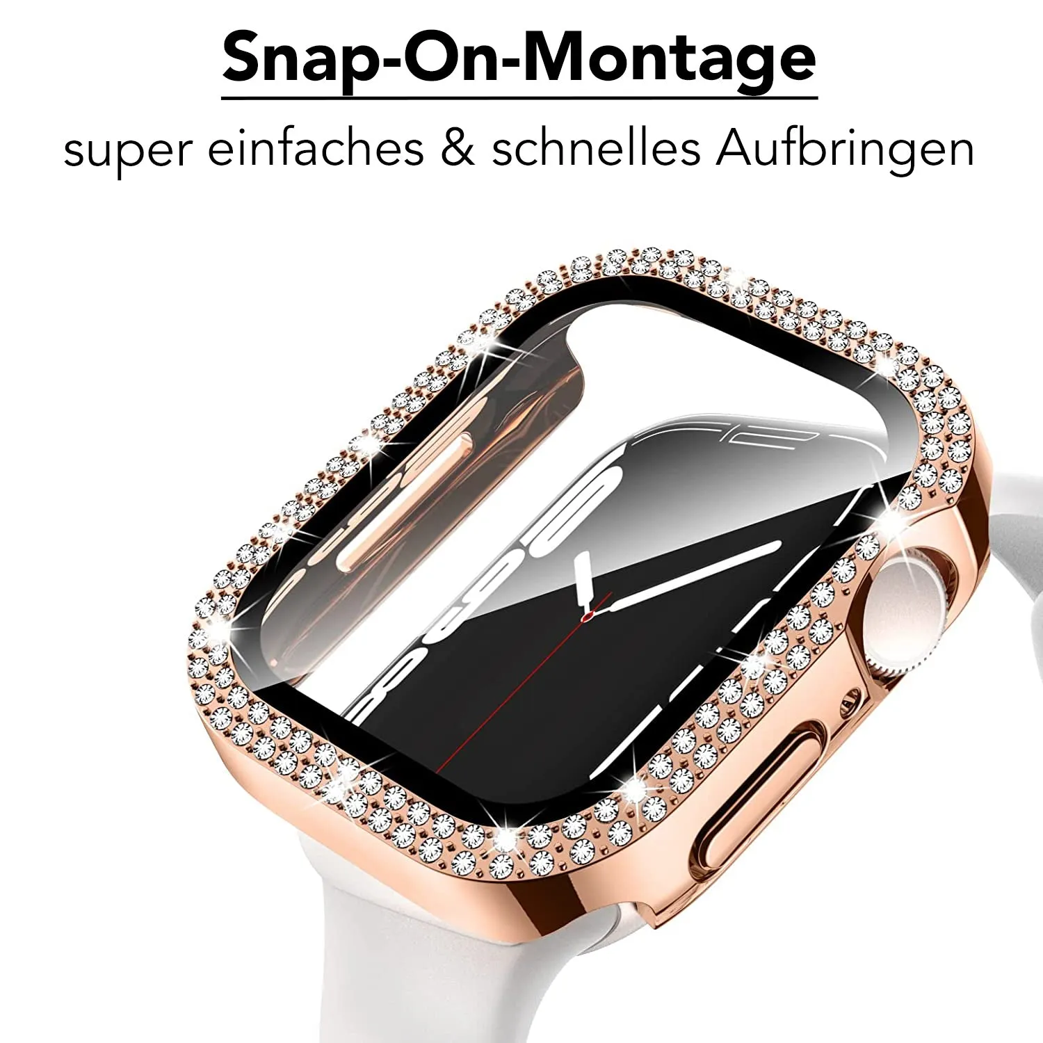 arktisband GLAMOUR Apple Watch Hülle Strass Gold 45mm