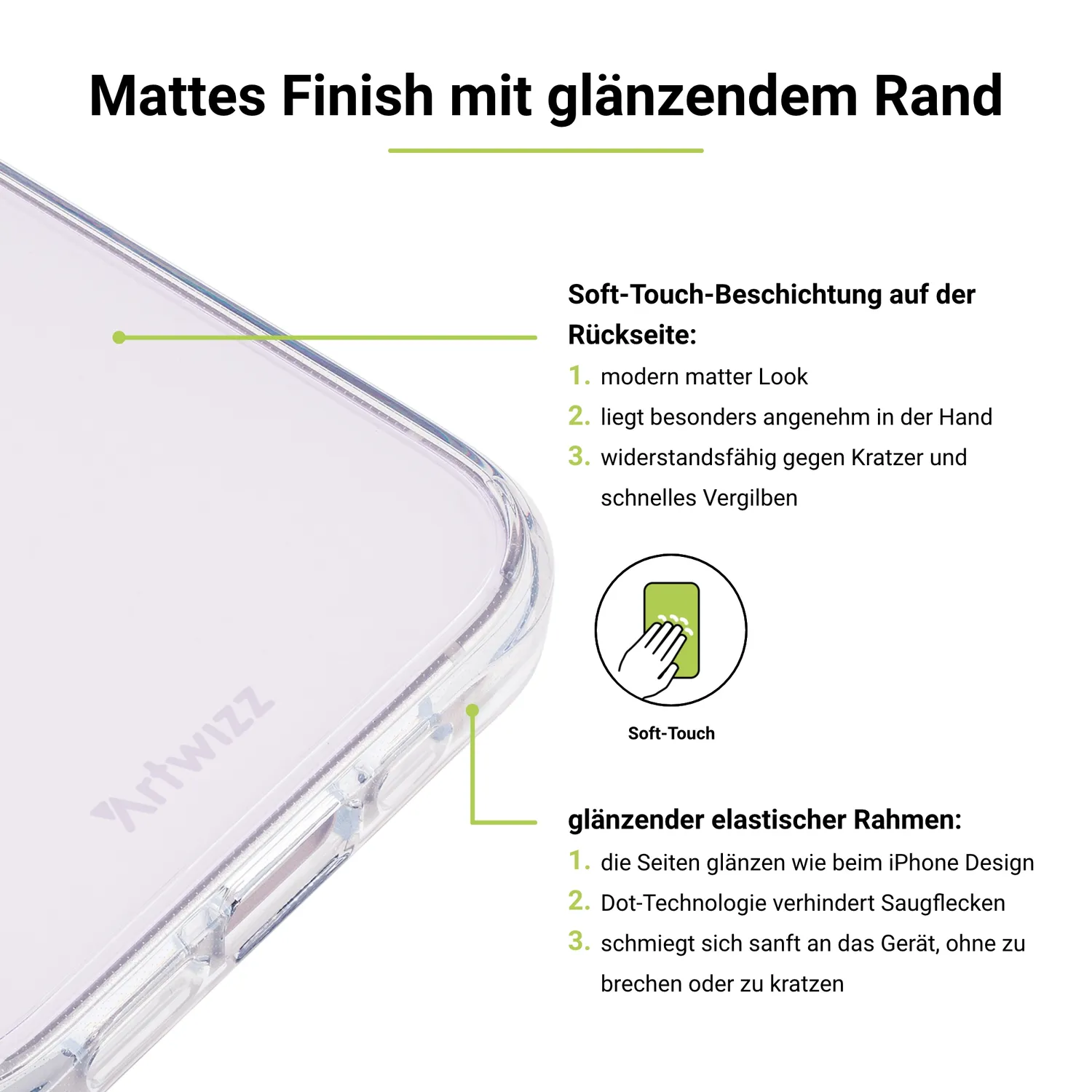 Artwizz IcedClip Clear iPhone 14 Plus Hülle matt UV-fest