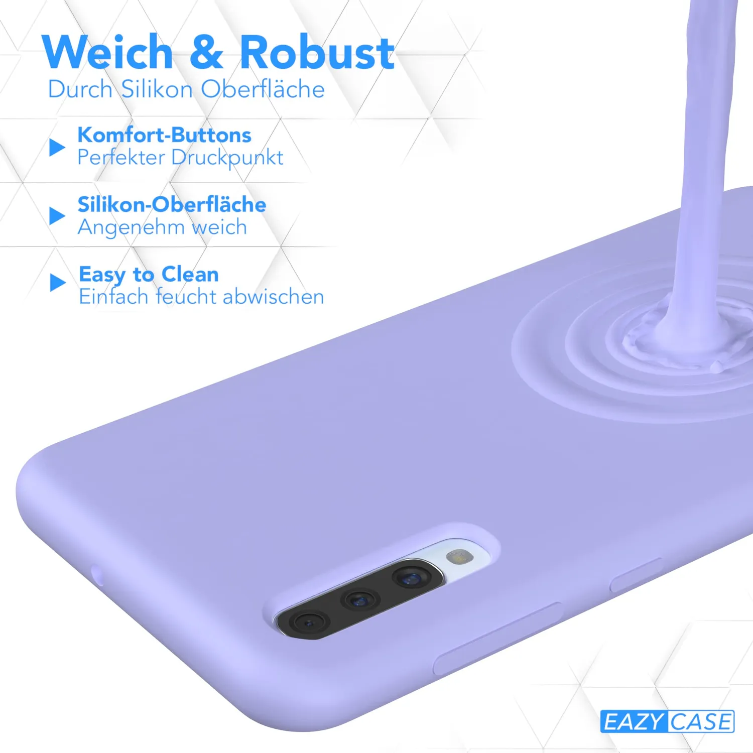 EAZY CASE Galaxy A50 Silikonhülle Lavendel Lila Premium
