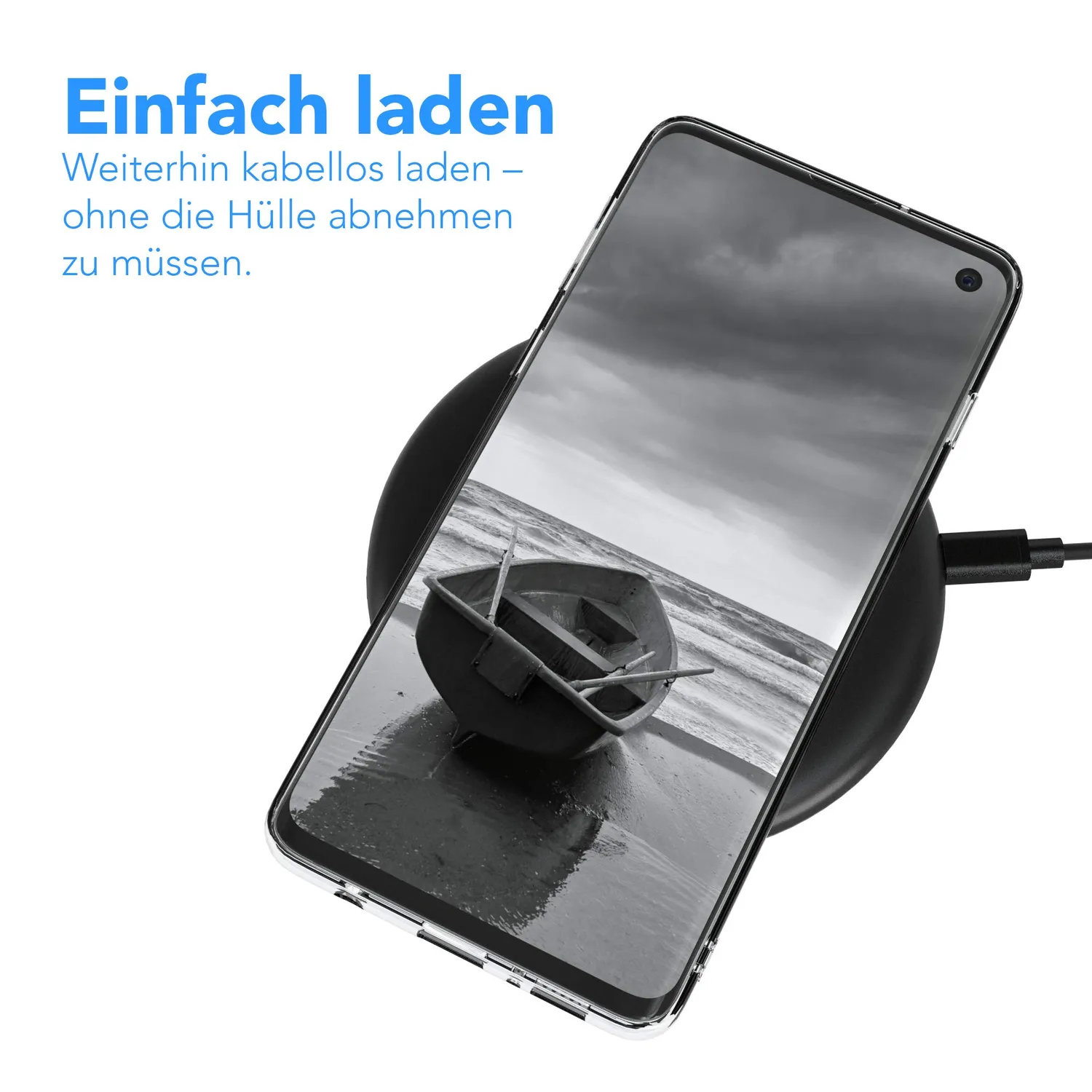 EAZY CASE Galaxy S10 Handyhülle IMD Karte Schwarz ultradünn
