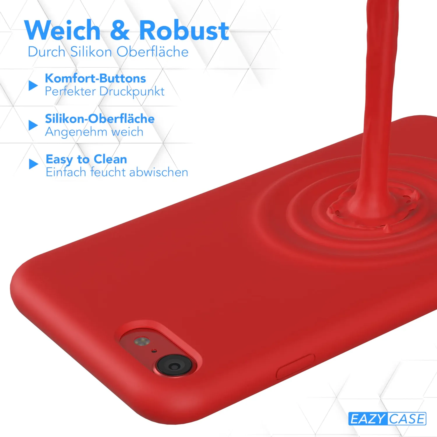 EAZY CASE Silikonhülle iPhone SE/8/7 Rot Premium