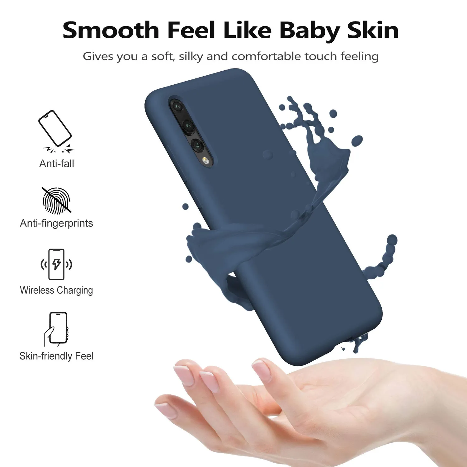 YATWIN Huawei P20 Pro Handyhülle Nachtblau Silikon