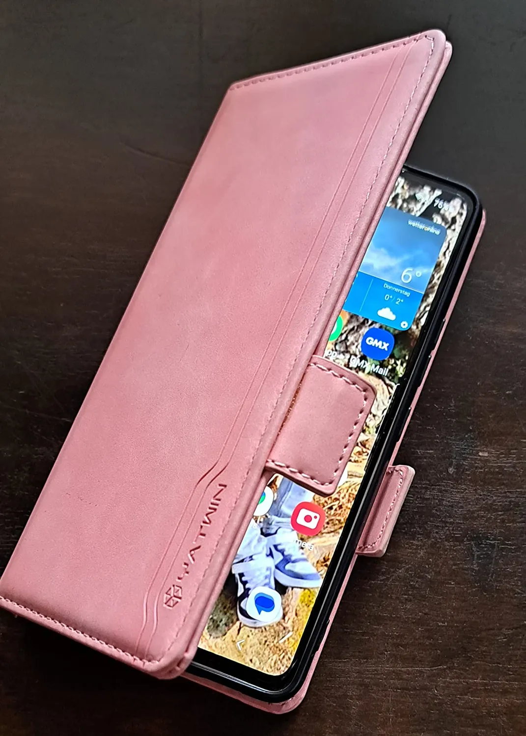YATWIN Galaxy A53 5G Klapphülle Leder Schwarz RFID