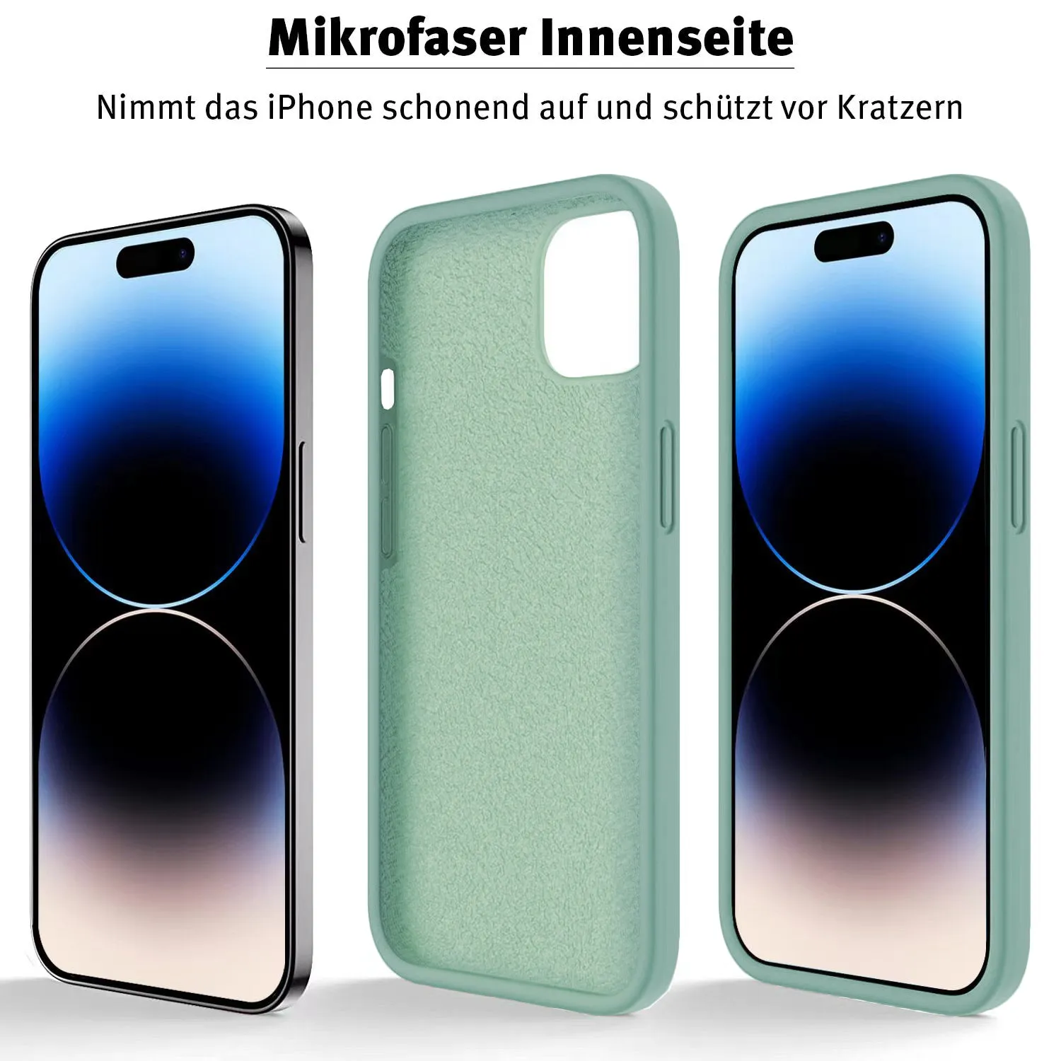 arktis Silikon iPhone 15 Pro Case Weiß Mikrofaser