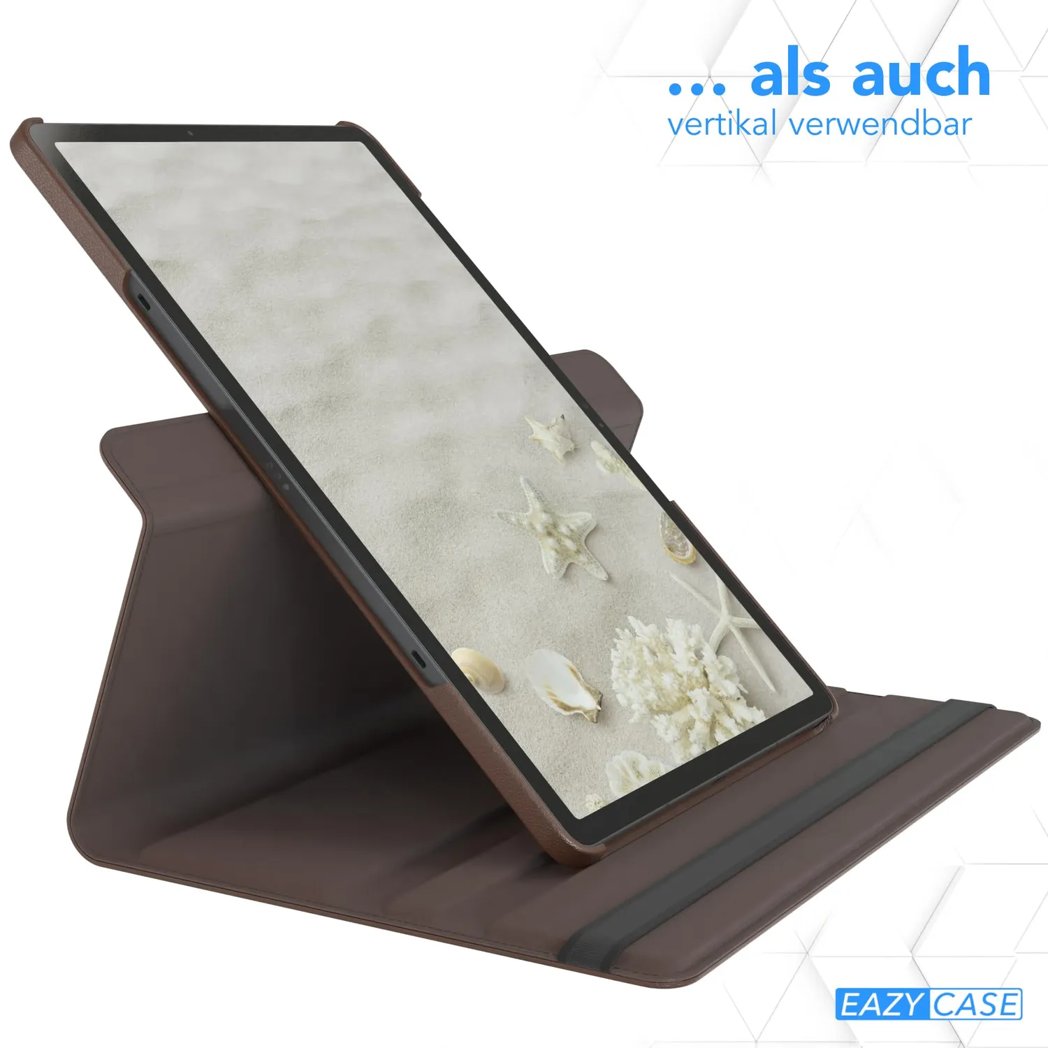 EAZY CASE Tab S10 Plus Tablethülle 360° Braun Kunstleder