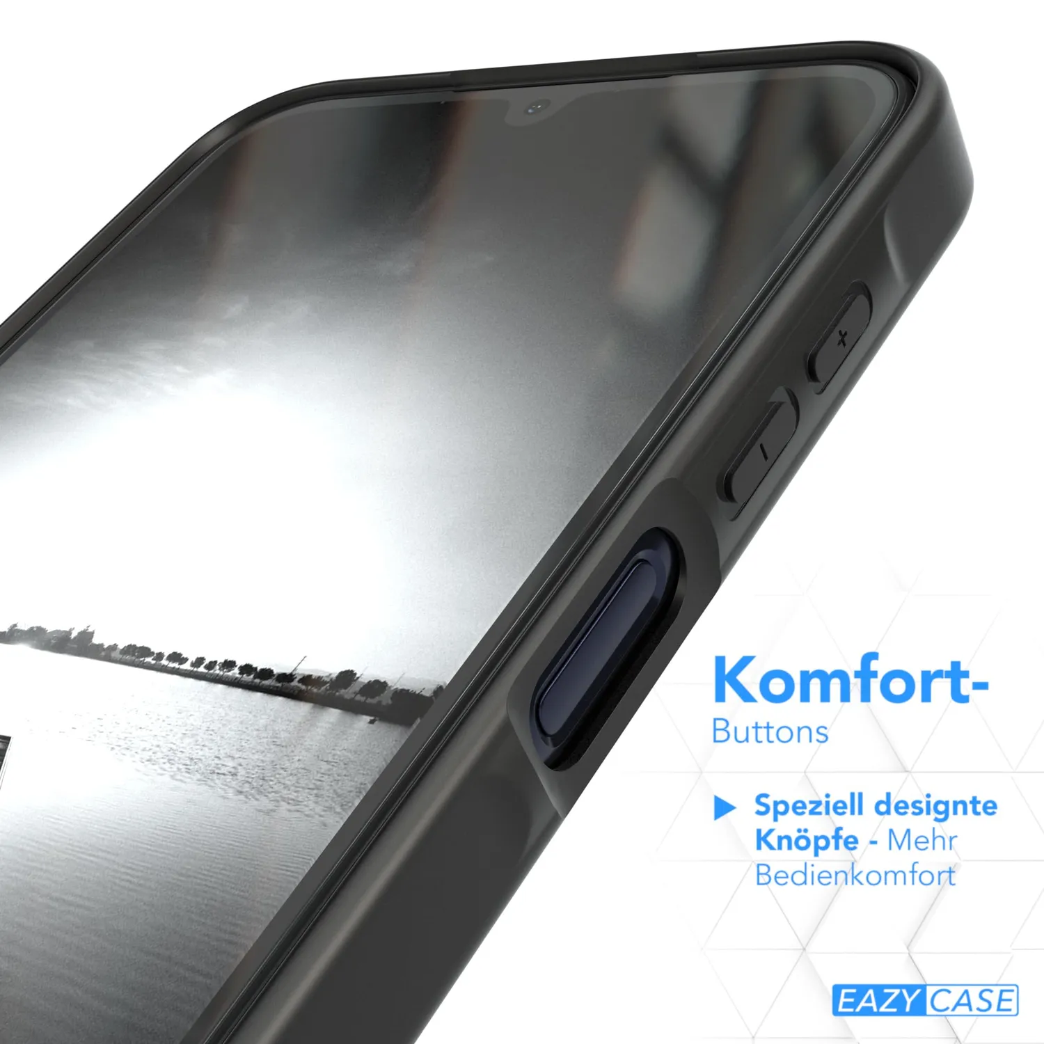 EAZY CASE Galaxy A15 Silikonhülle Schwarz Matt mit Kameraschutz