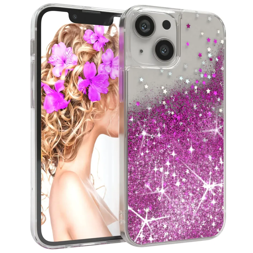 EAZY CASE iPhone 13 Mini Glitzerhülle Liquid Lila