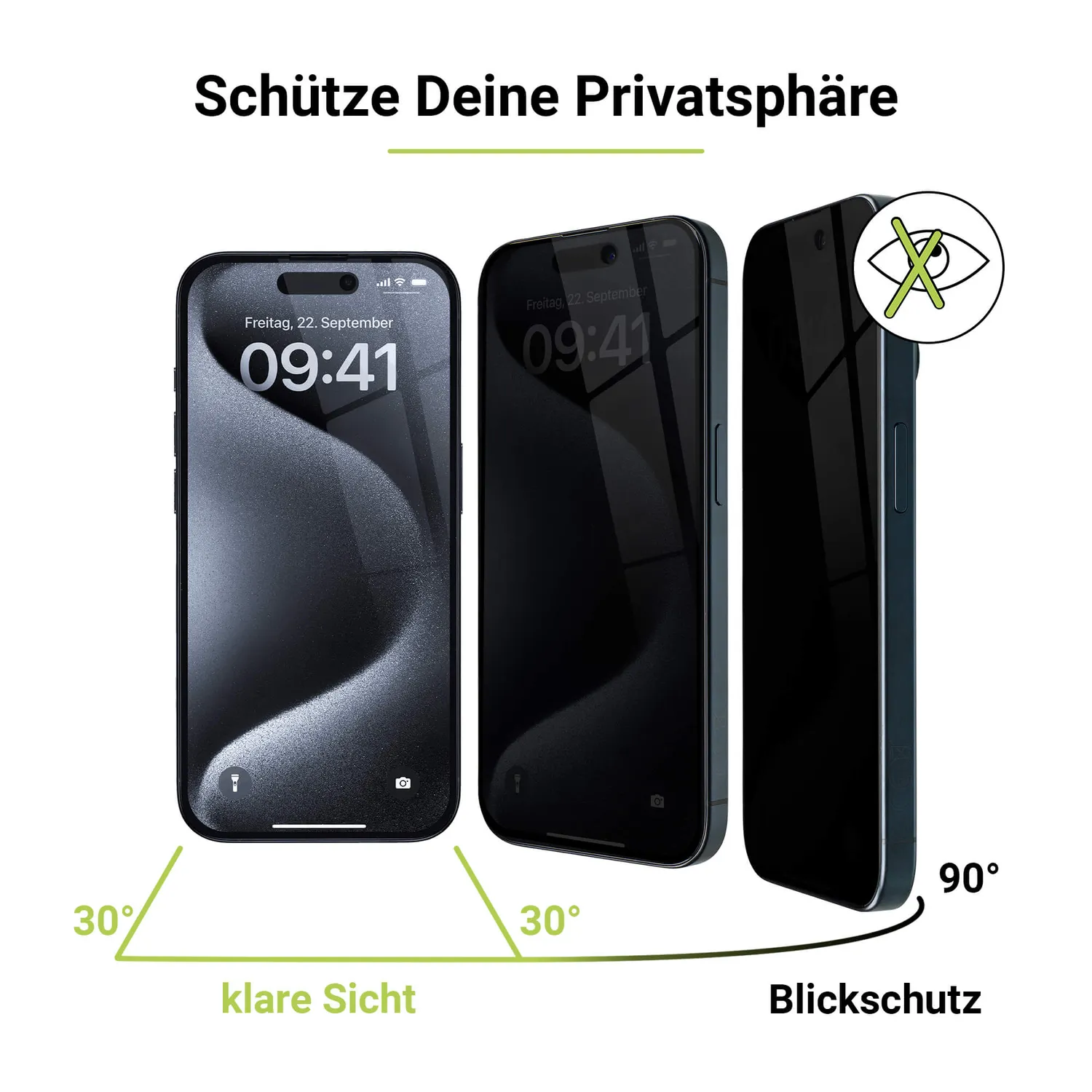 Artwizz PrivacyGlass iPhone 16 Pro Panzerglas Blickschutz