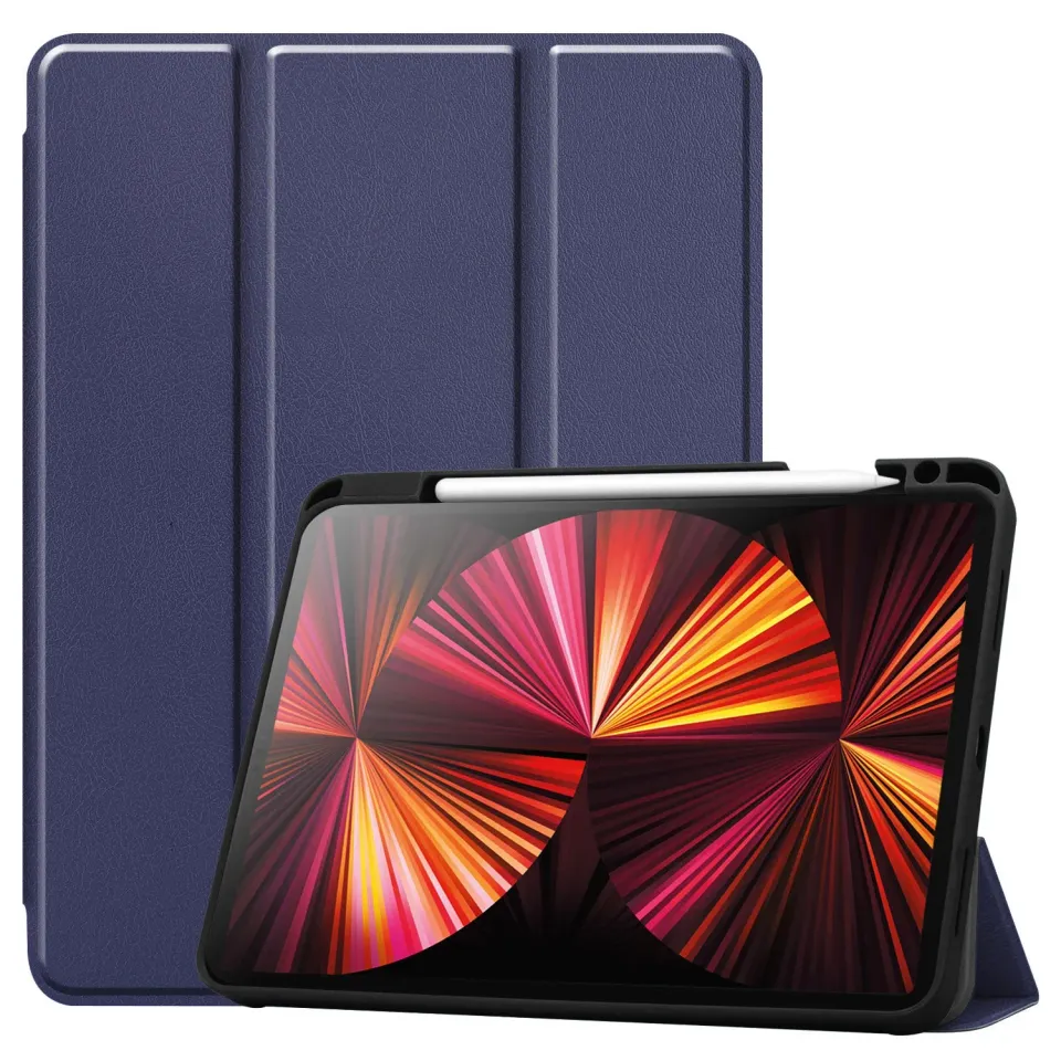 arktis PREMIUM SmartCase iPad Pro 12,9 Hülle Navy Blau Pencil-Fach