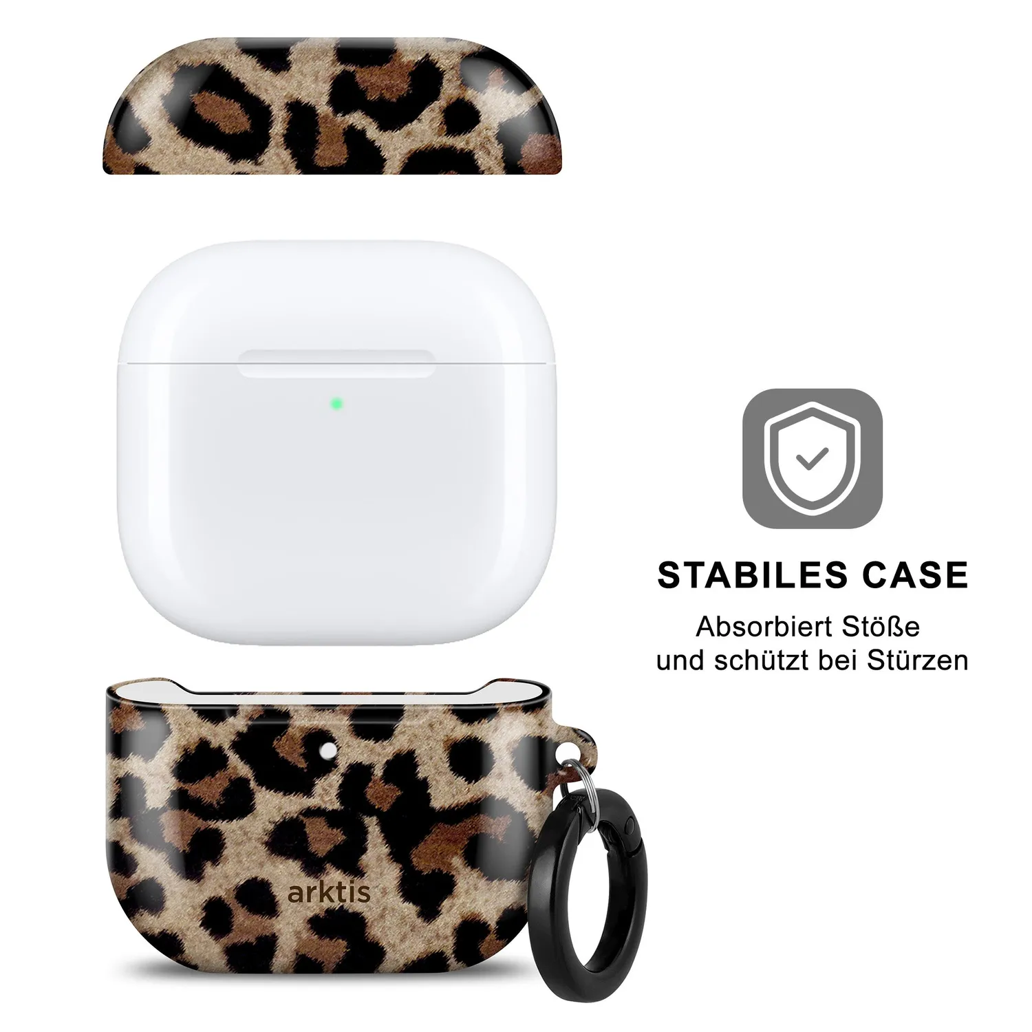 arktis AirPods 4 Hülle Sweet Leopard Hardcase Qi-fähig