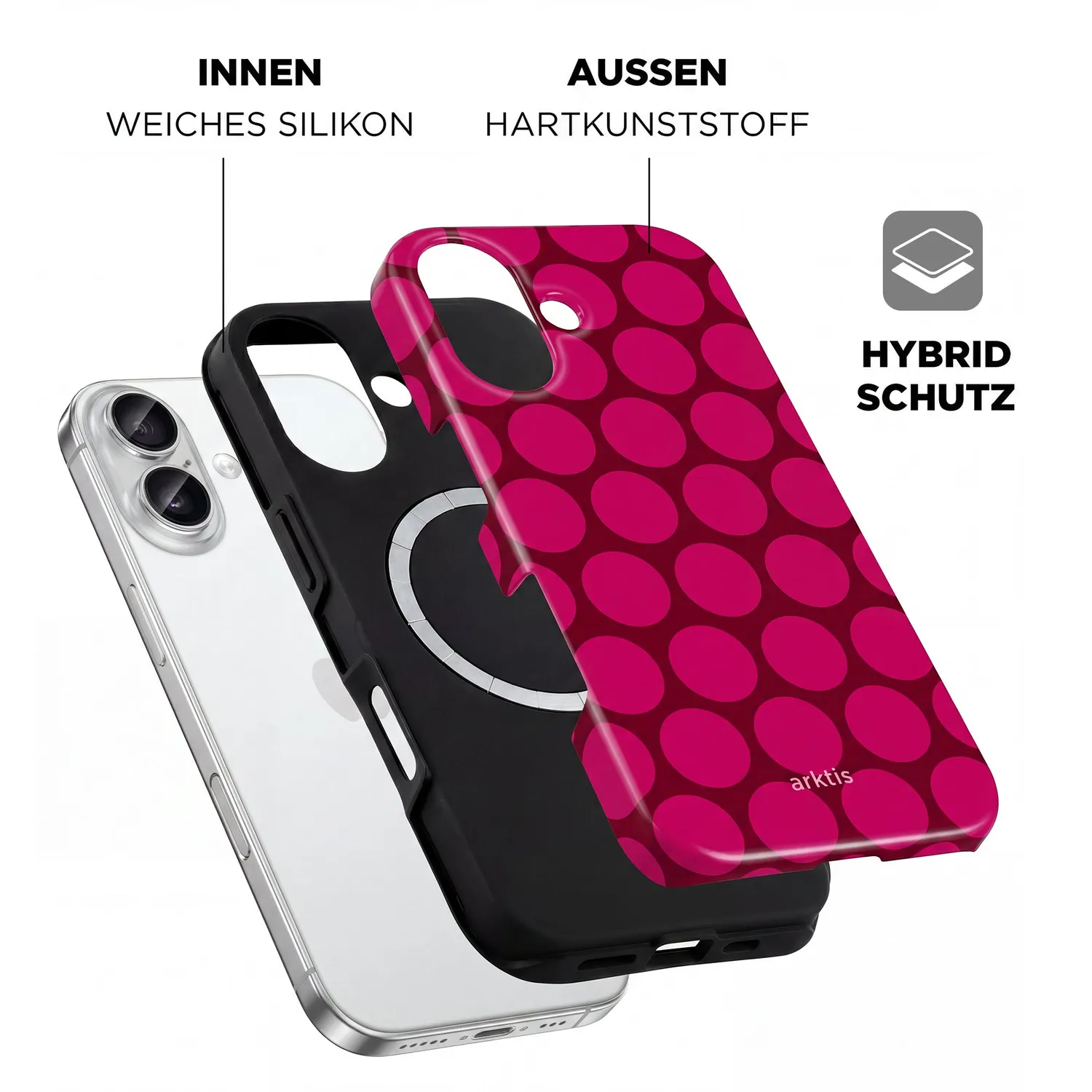 arktis iPhone 17 Hülle Polka Dots MagSafe