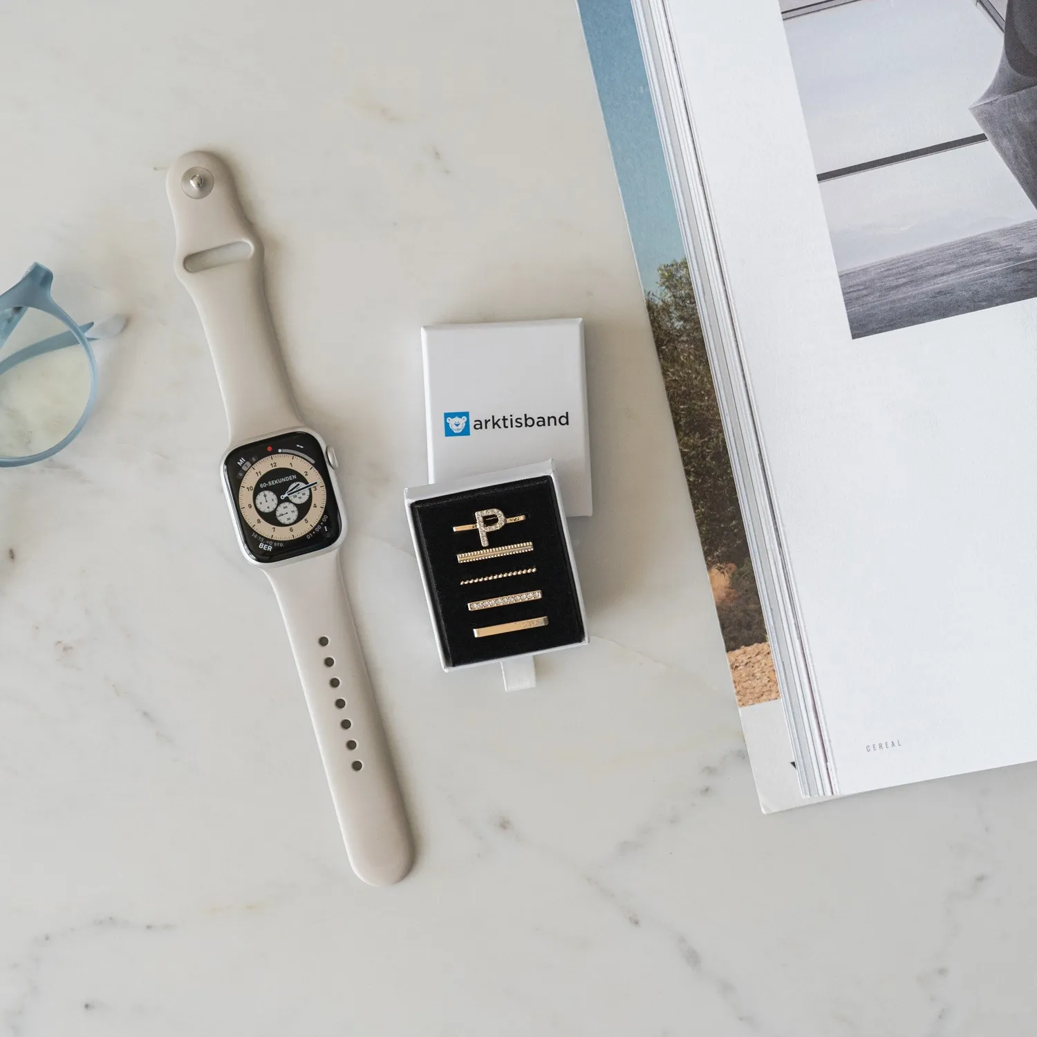 arktis arktisband Buchstabe P Apple Watch Charm Gold Edelstahl