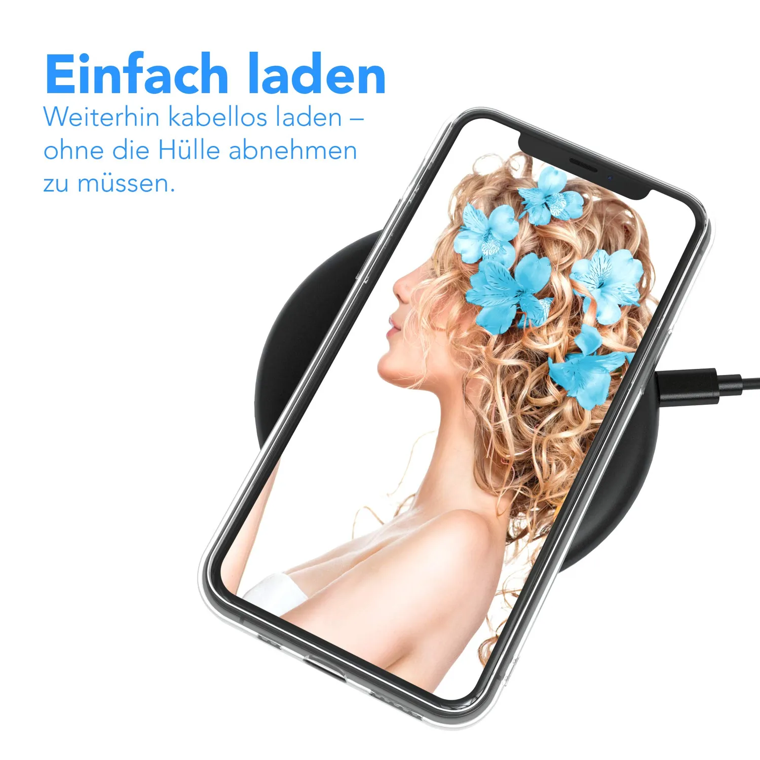 EAZY CASE iPhone 11 Pro Glitzer Hülle Liquid Blau Transparent