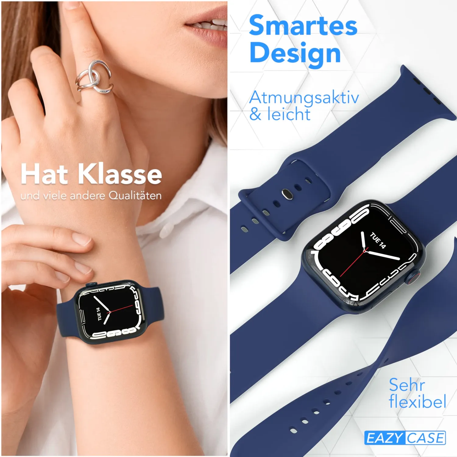 EAZY CASE Sport Armband Silikon für Apple Watch Blau 38/40/41