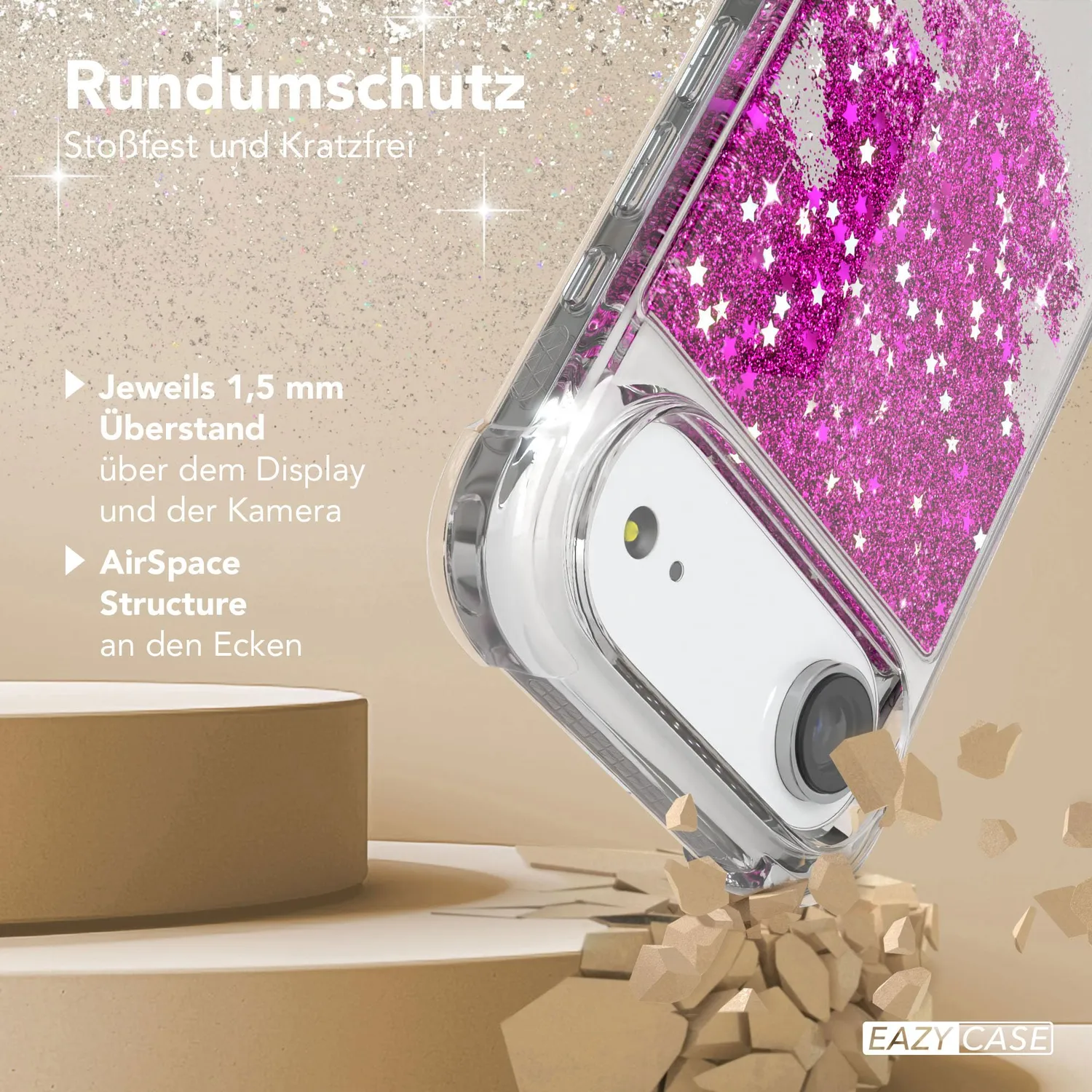 EAZY CASE iPhone Air Glitzerhülle Liquid Lila stoßfest