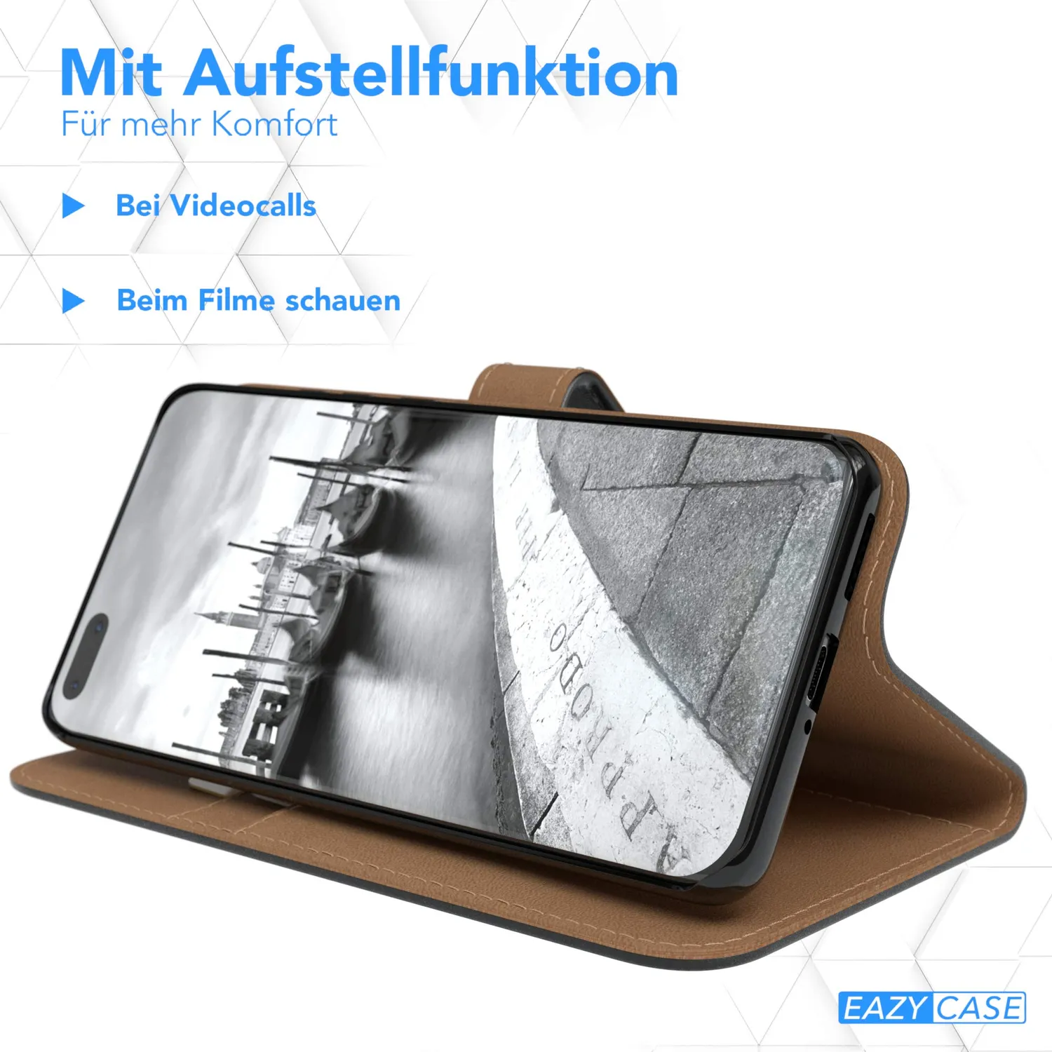 EAZY CASE P40 Pro Plus Klapphülle Schwarz Leder