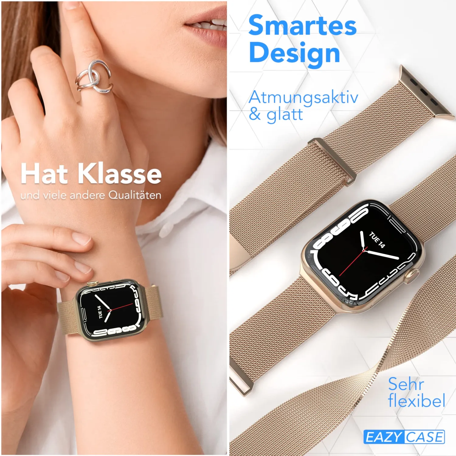 EAZY CASE Apple Watch Mesh Armband Metall verstellbar