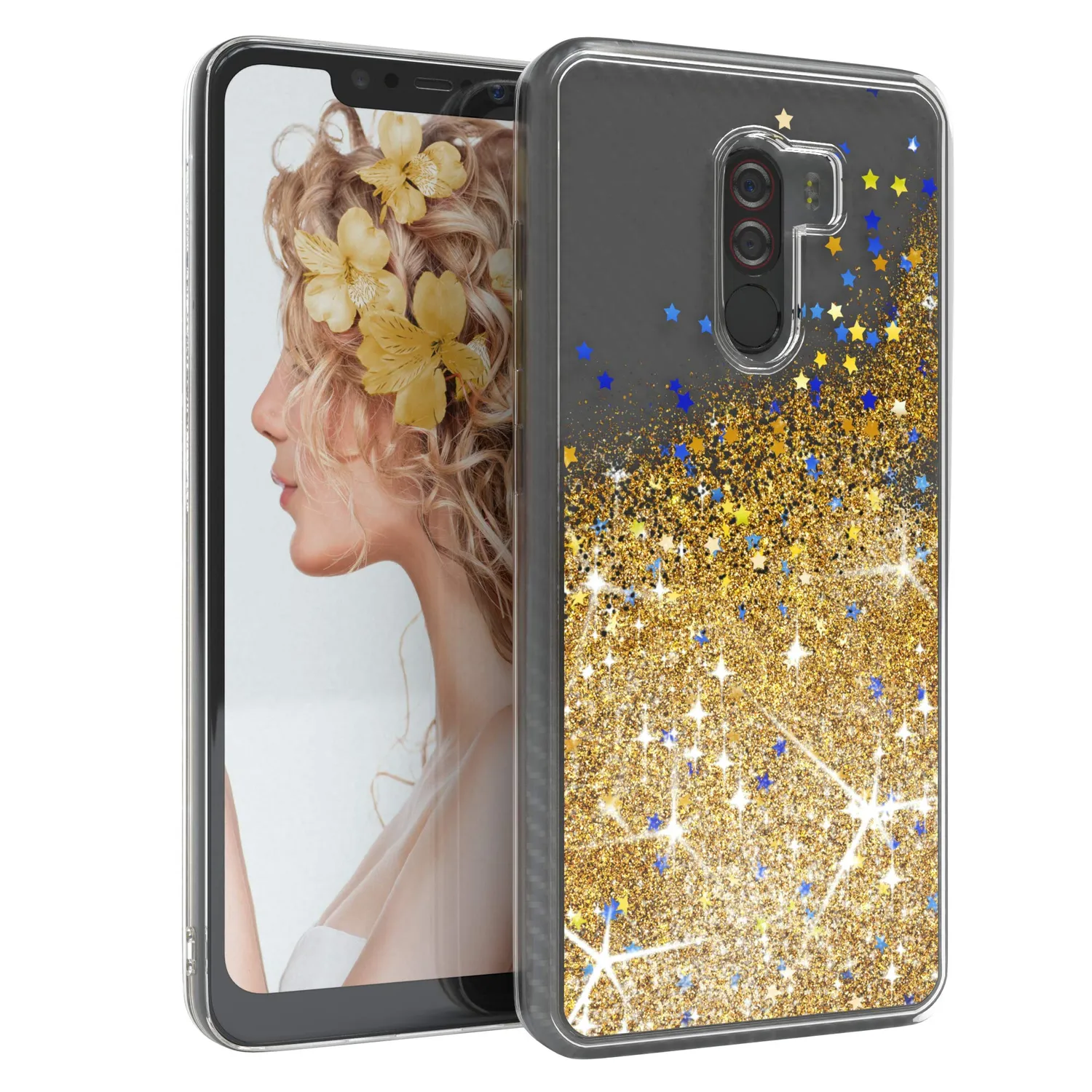 EAZY CASE Pocophone F1 Klapphülle Schwarz Kunstleder