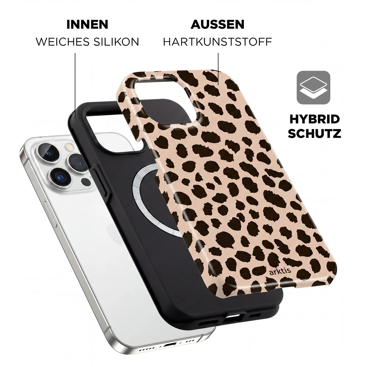 arktis iPhone 16e Hülle Cheetah MagSafe