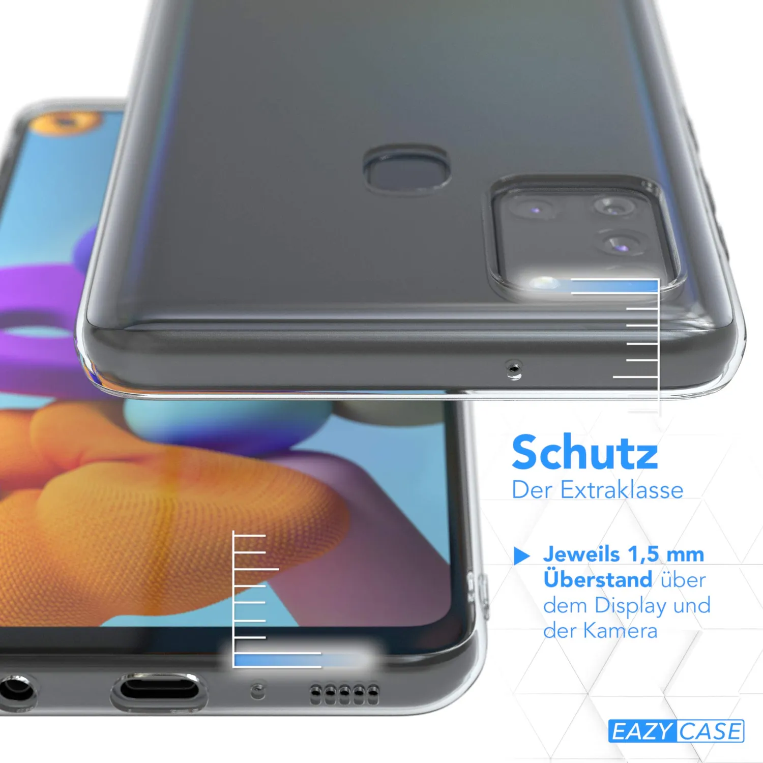 EAZY CASE Galaxy A21s Hülle Transparent ultra dünn