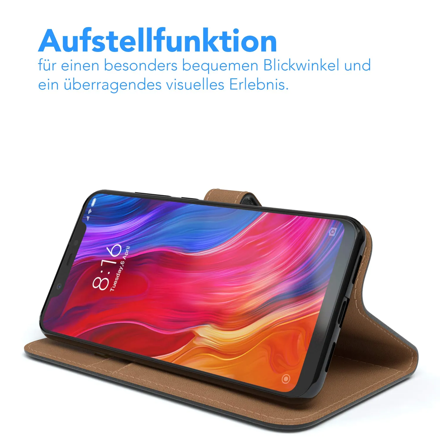 EAZY CASE Xiaomi Mi 8 Klapphülle schwarz Book mit Kartenfach