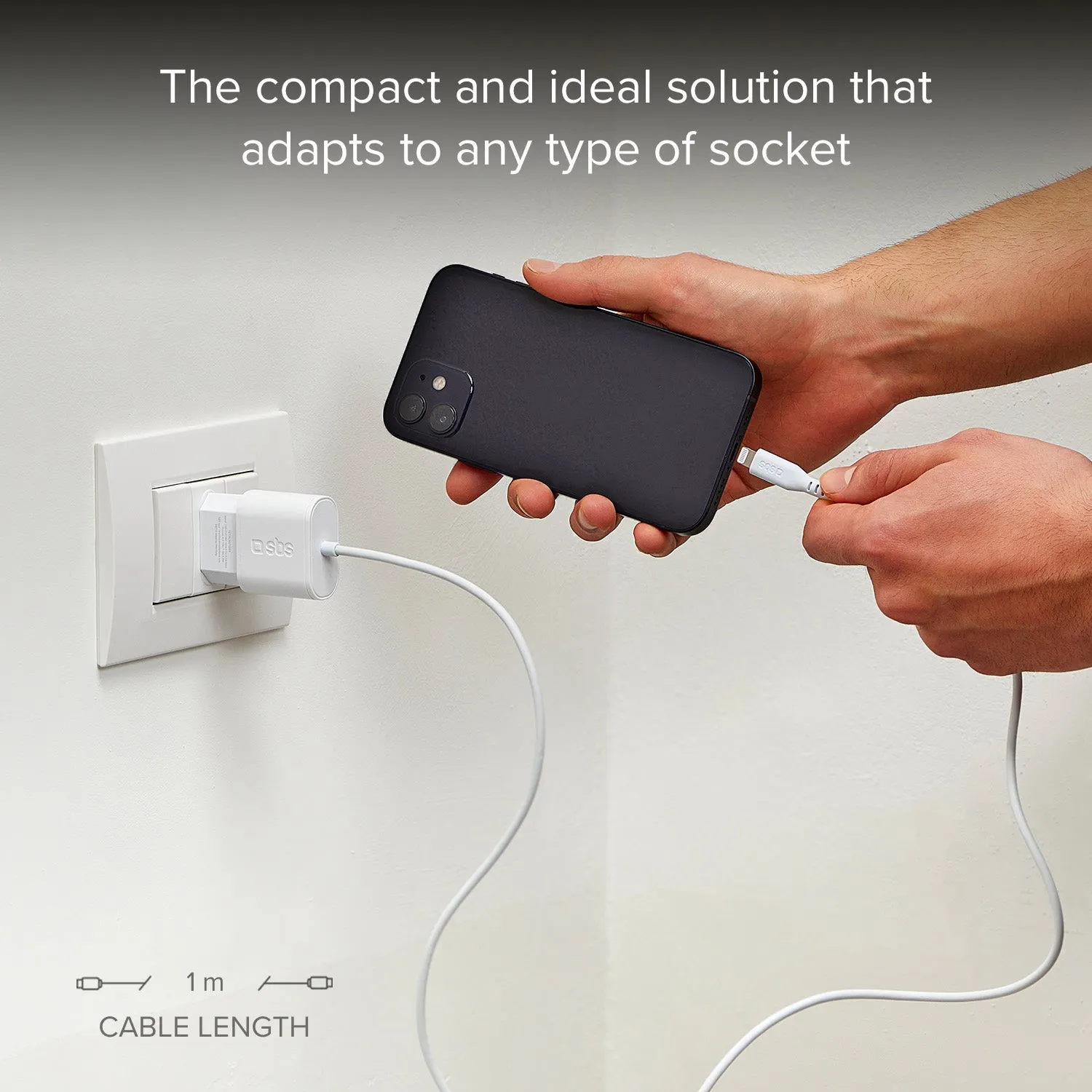 SBS 5W iPhone Ladegerät Lightning-Kabel 1 m MFi