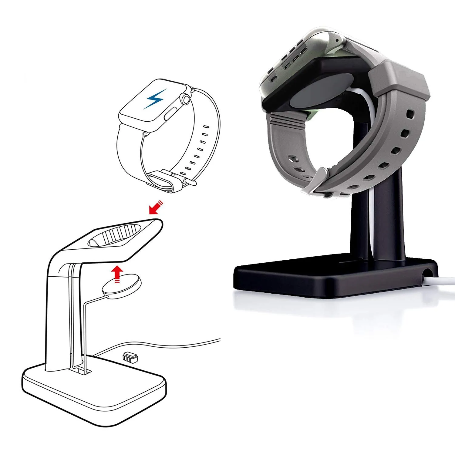 arktis Apple Watch Charging Dock Ladestation schwarz