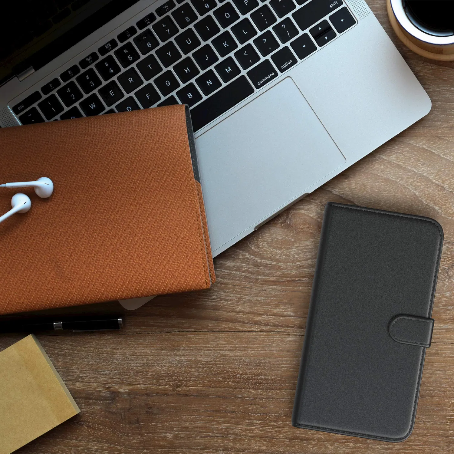 EAZY CASE Xiaomi Mi 9 Lite Klapphülle Book Schwarz Leder