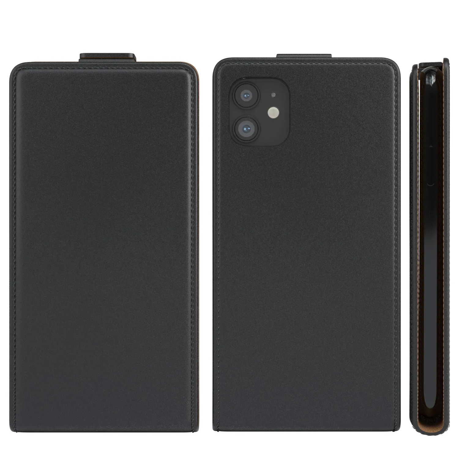 EAZY CASE iPhone 11 Klapphülle Kunstleder Schwarz
