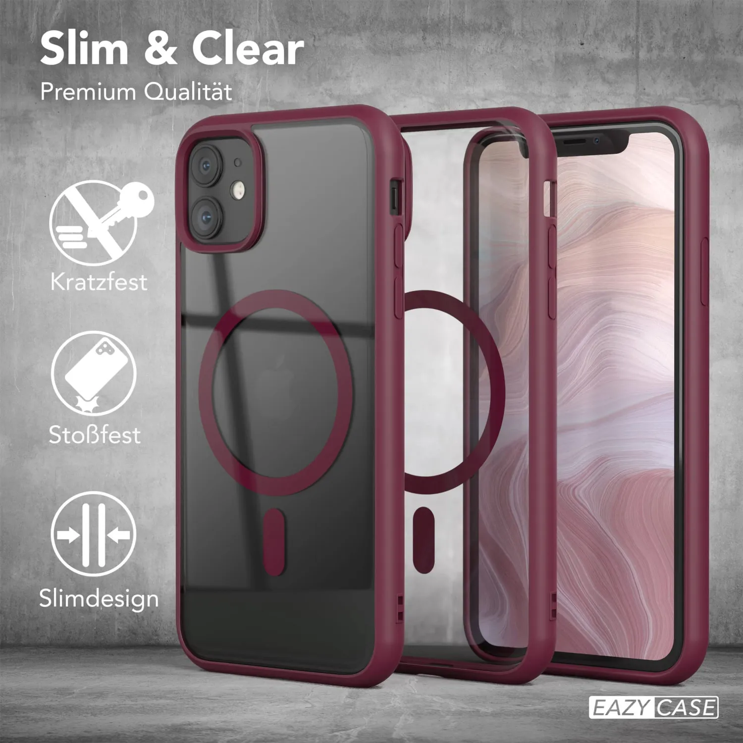EAZY CASE Crystal iPhone 11 Hülle Beere MagSafe