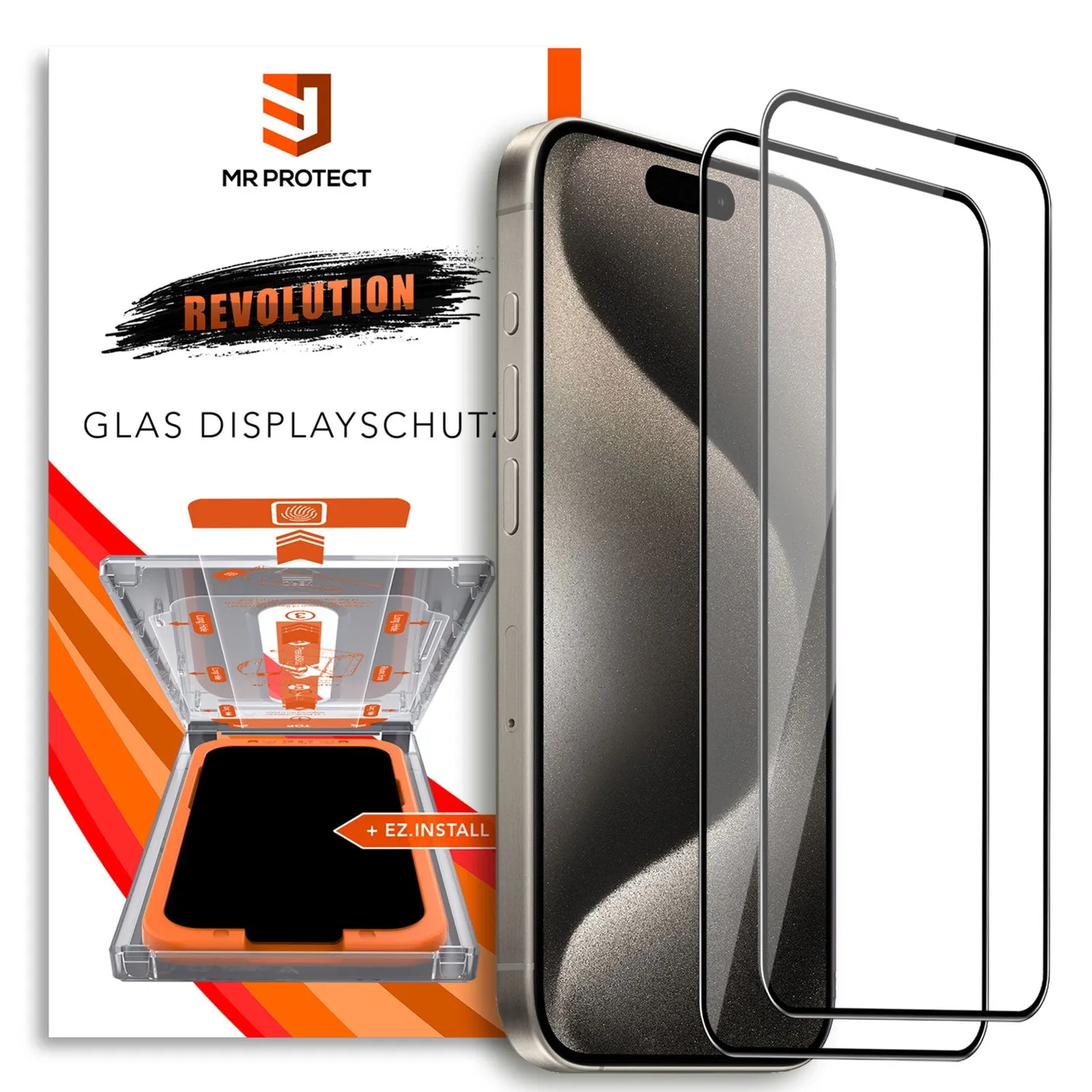 arktis REVOLUTION iPhone 15 Pro Max Panzerglas 2er Set
