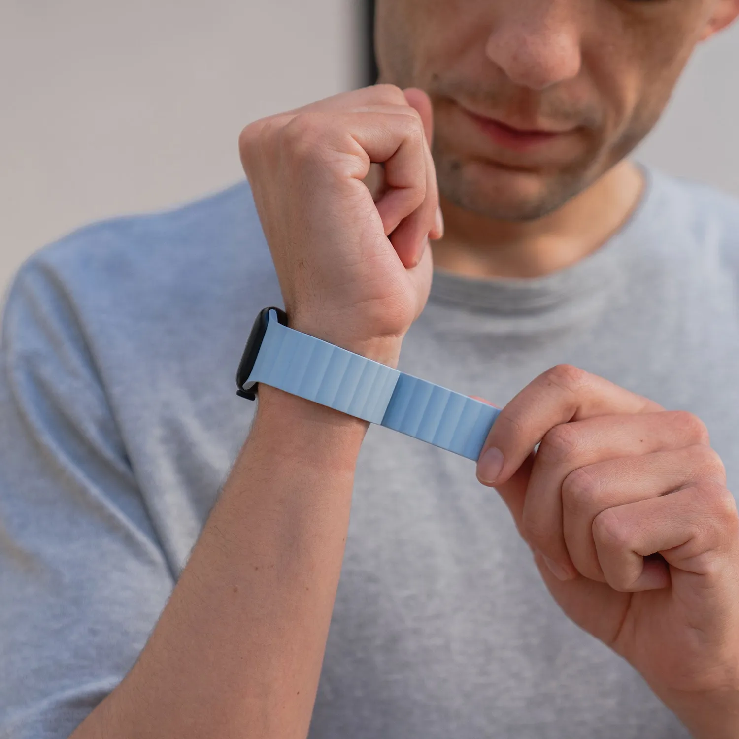 arktisband Ligo Armband Magnetisch Silikon Schwarz 46mm