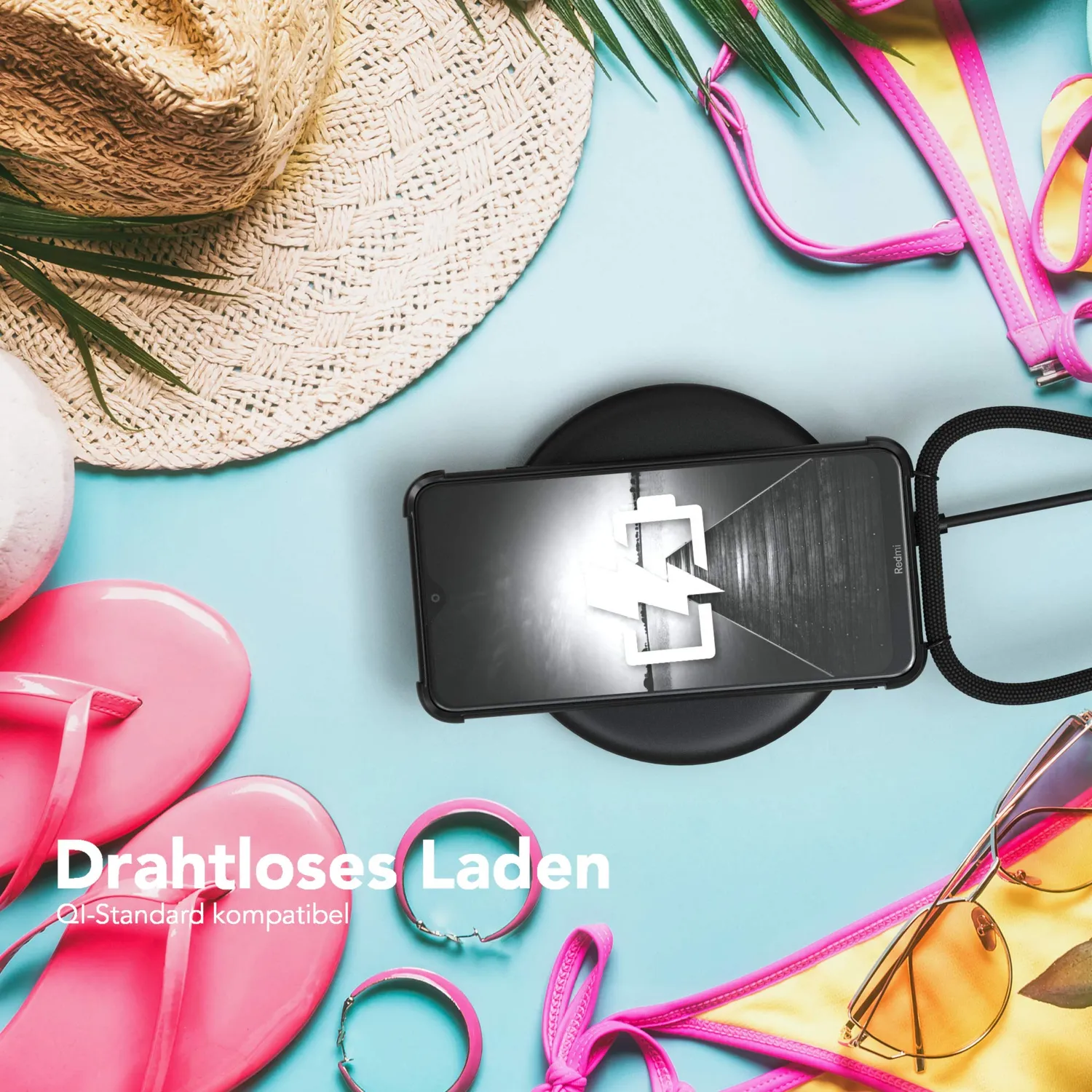 EAZY CASE Redmi 8a Handykette Schwarz Silikon