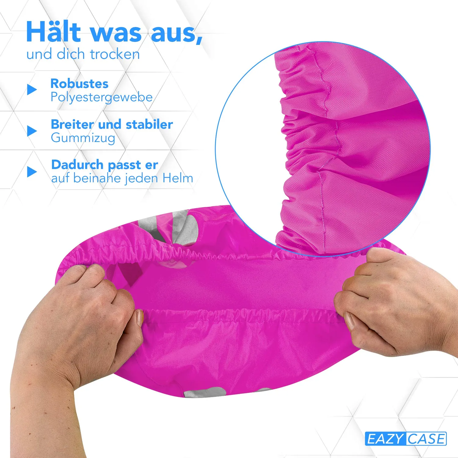 EAZY CASE Helmüberzug Fahrradhelm Regenschutz Pink Reflektor