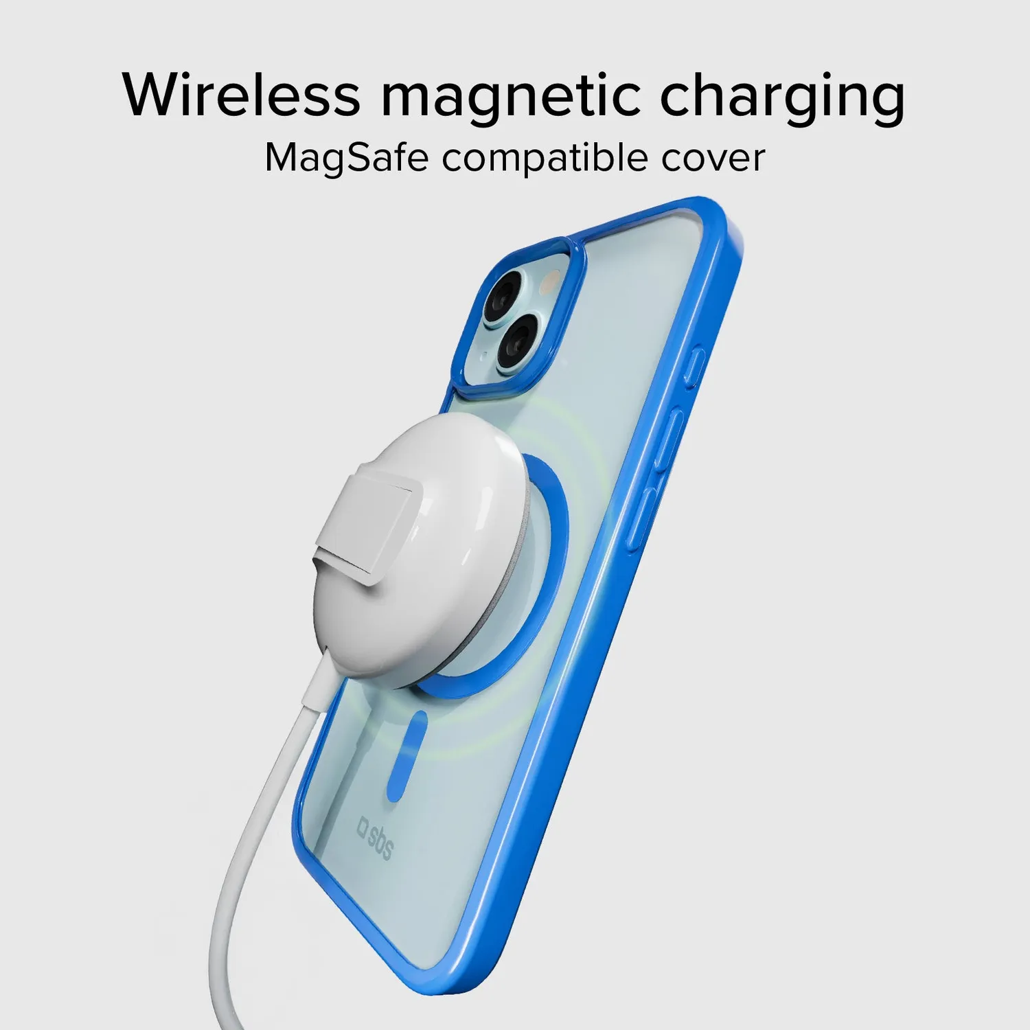 SBS MagSafe Hülle iPhone 15 transparent Farb-Rand slim