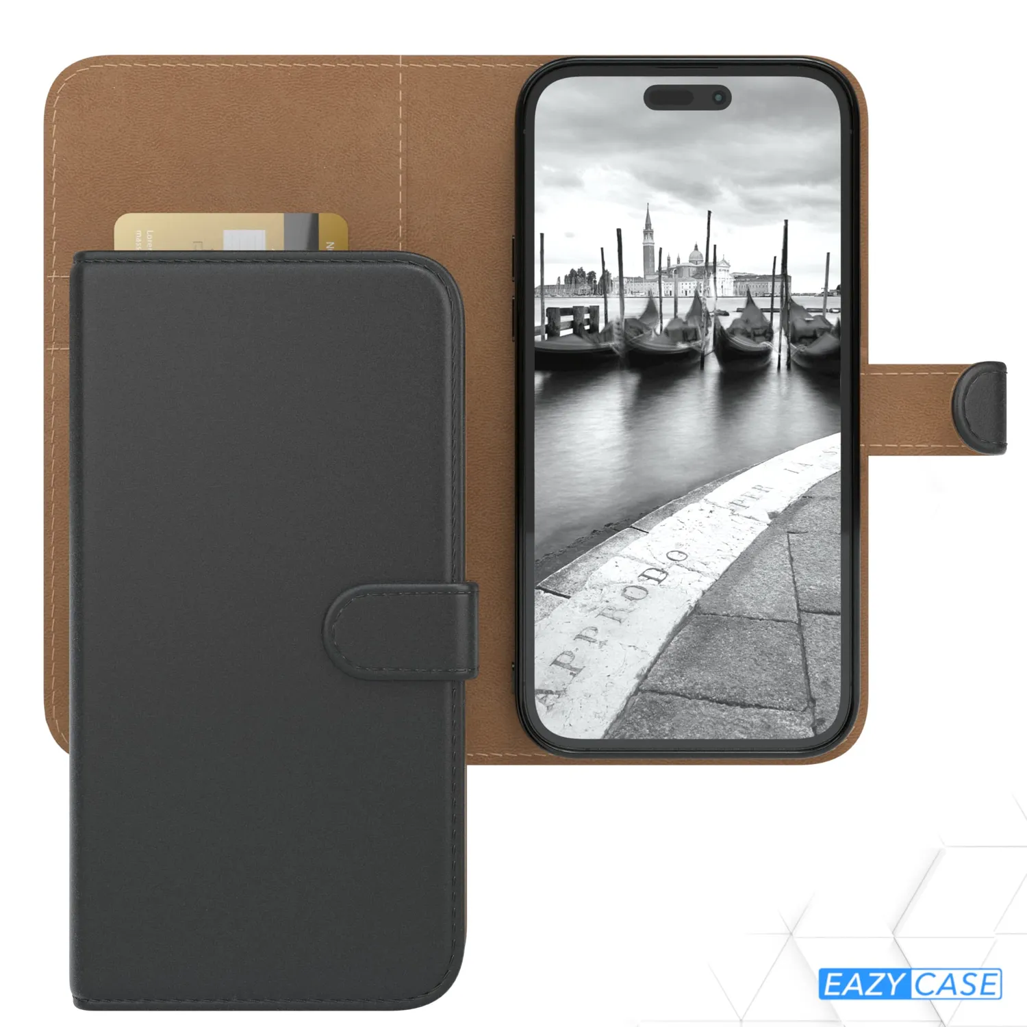 EAZY CASE iPhone 14 Pro Max Klapphülle Book Schwarz Kartenfach