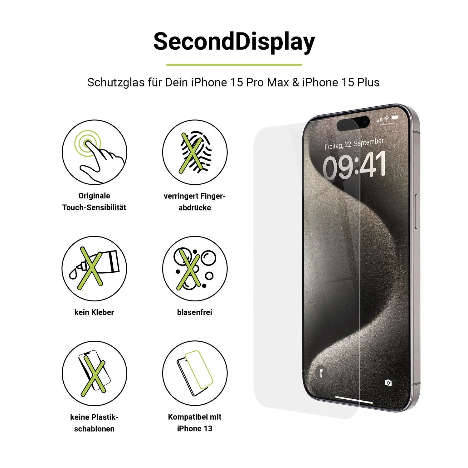 Artwizz SecondDisplay iPhone 16 Pro Max Panzerglas klar
