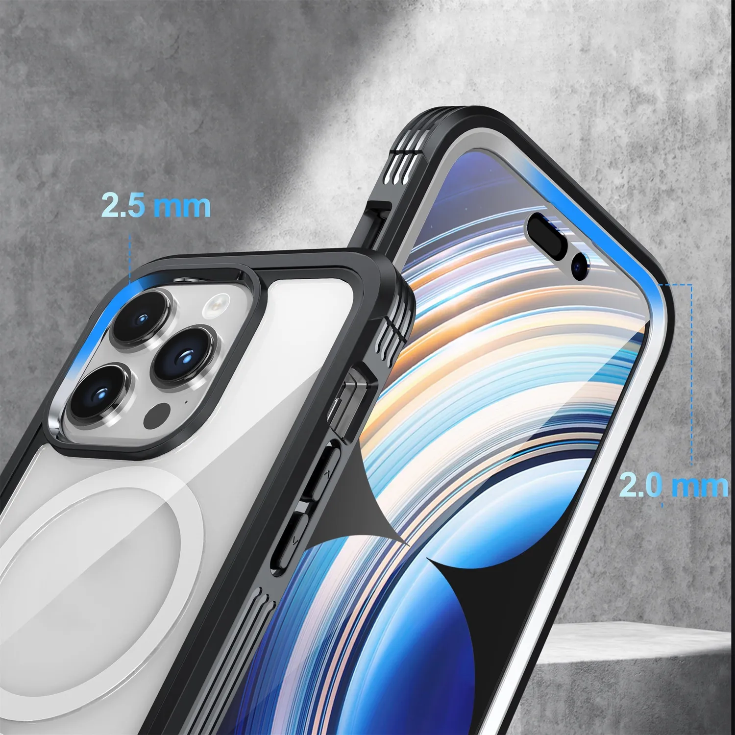 arktis 360ULTIMATE Hülle iPhone 15 Pro Schwarz 360-Grad