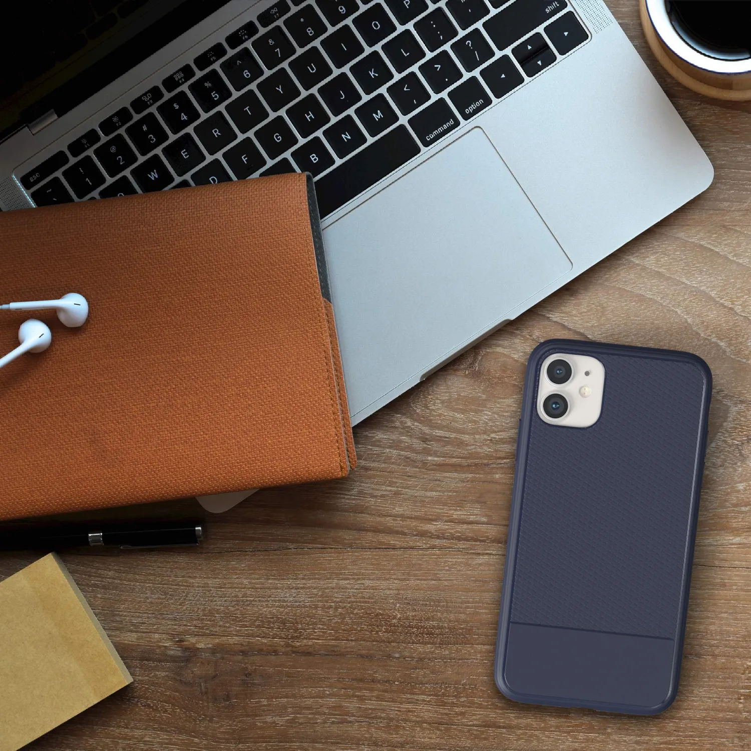 EAZY CASE Silikon Handyhülle iPhone 11 dunkelblau strukturiert